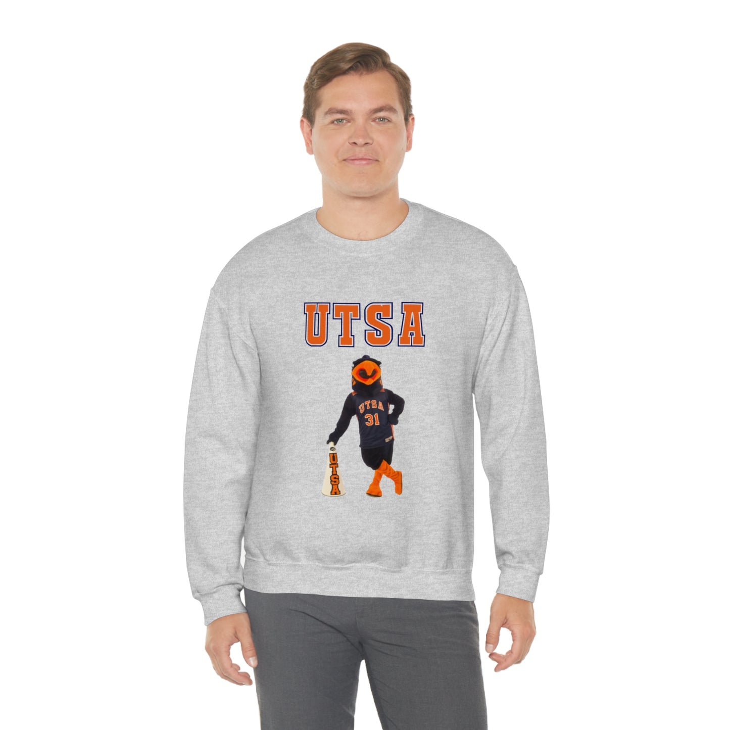 UTSA Mascot Roadrunner San Antonio Texas Unisex Heavy Blend Crewneck Sweatshirt