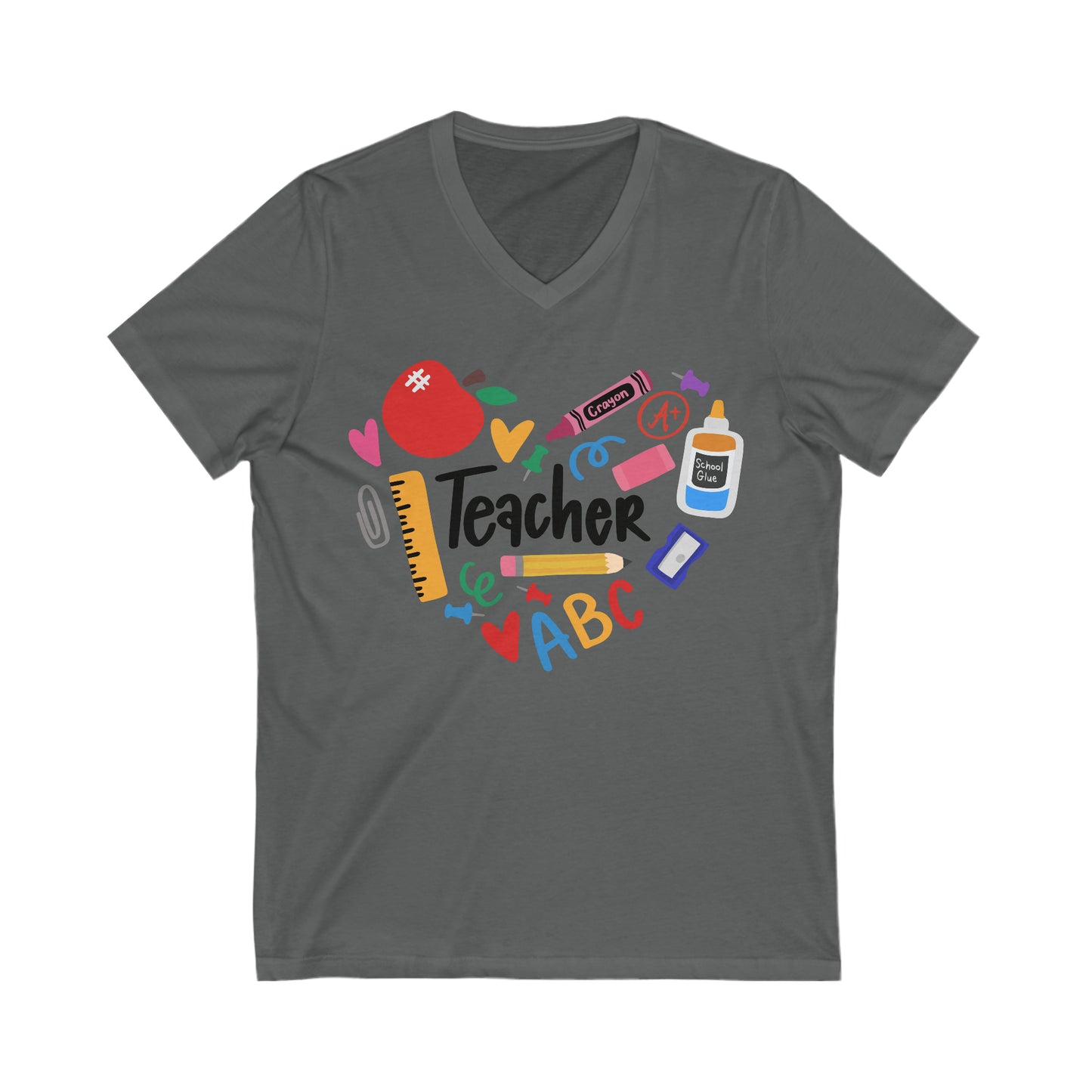 Teacher Unisex Jersey Short Sleeve V-Neck Tee