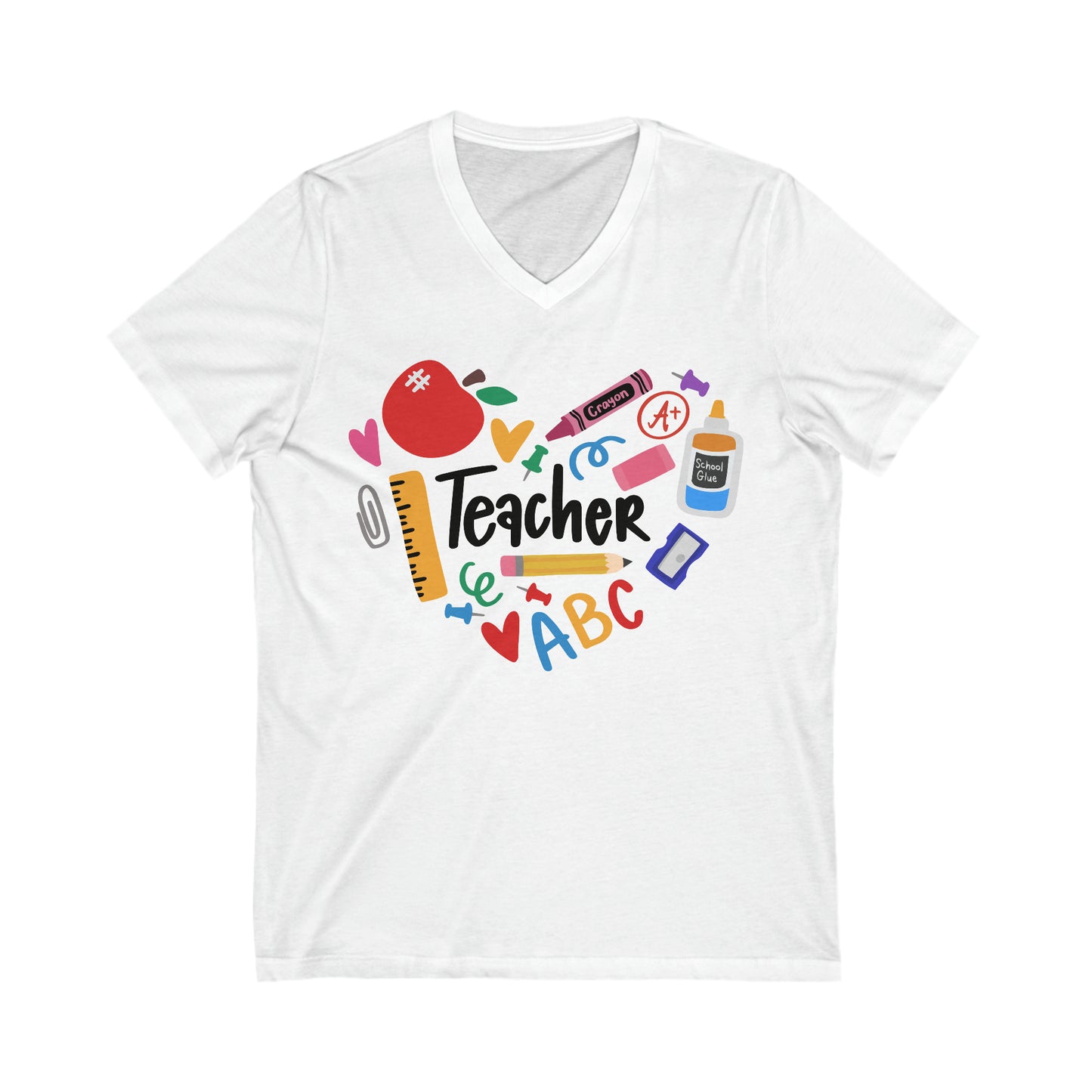 Teacher Unisex Jersey Short Sleeve V-Neck Tee