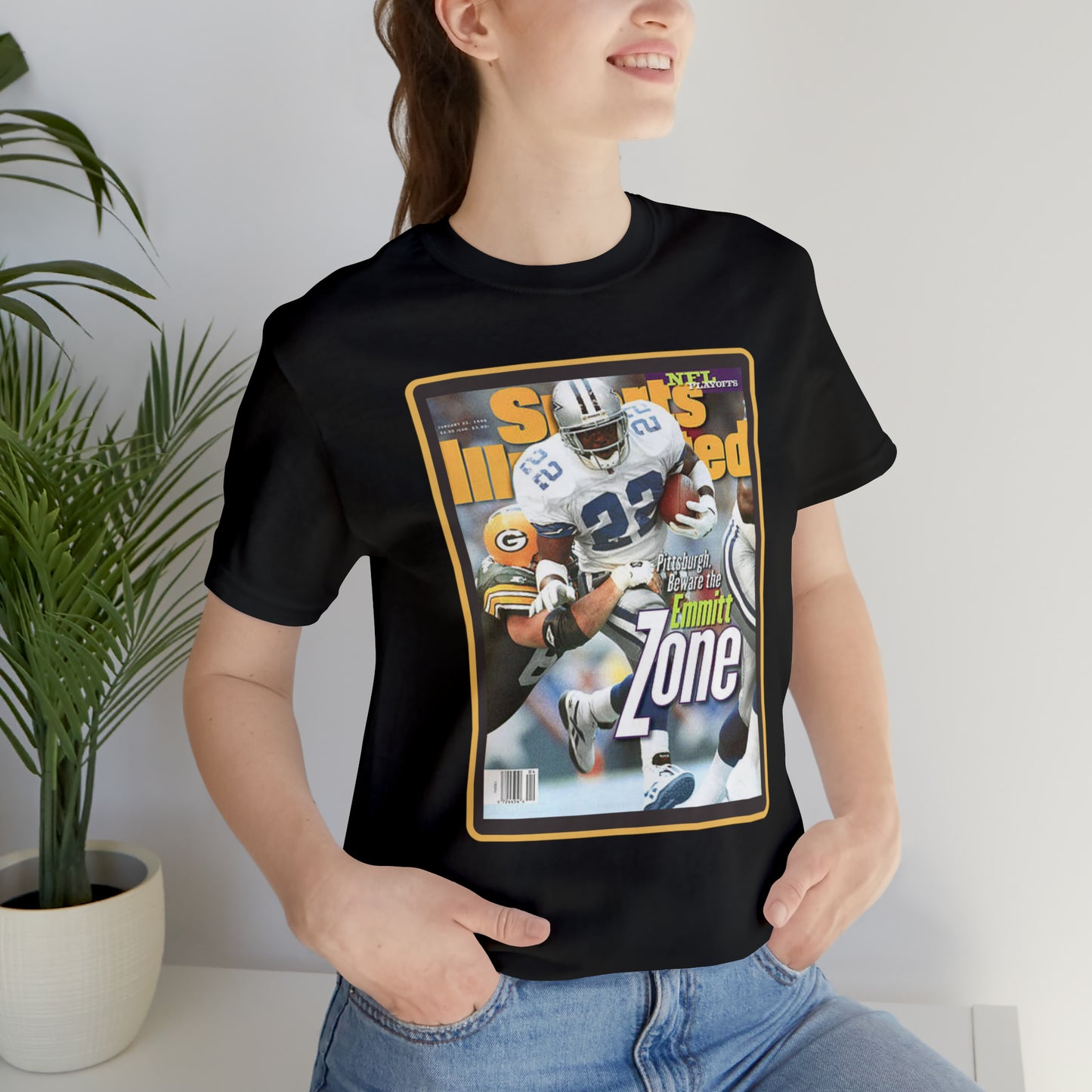 90s Throwback Dallas Cowboys Emmitt Smith Sports Illustrated Magazine Unisex Jersey Short Sleeve Tee