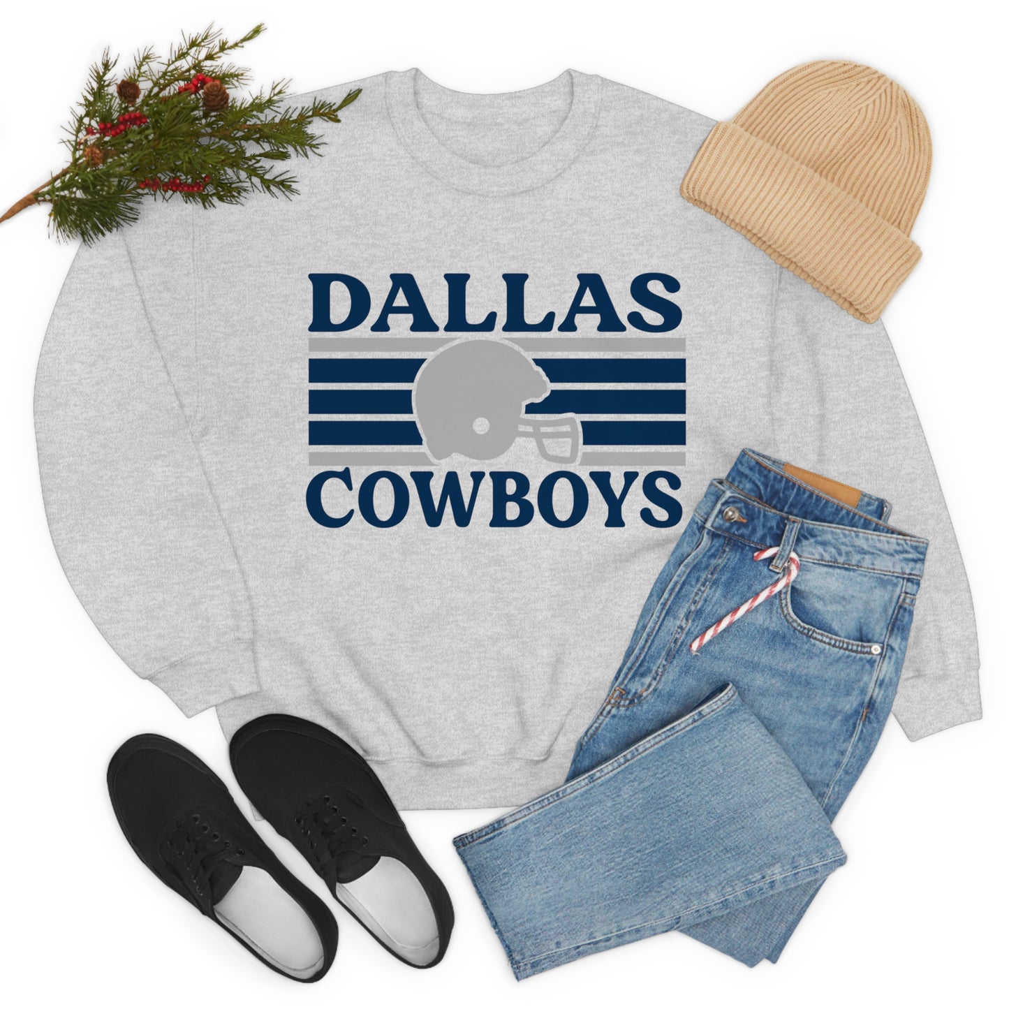 Retro Style Dallas Football Unisex Heavy Blend Crewneck Sweatshirt