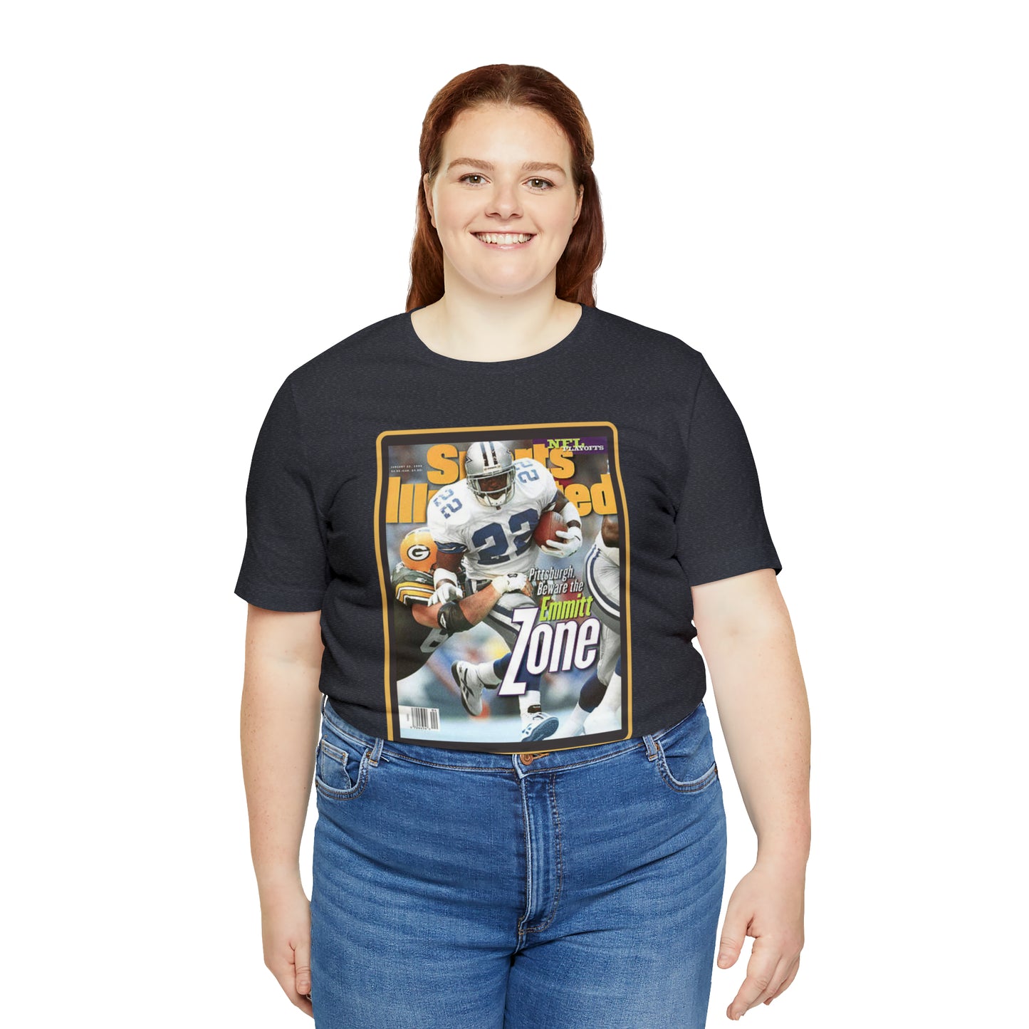 90s Throwback Dallas Cowboys Emmitt Smith Sports Illustrated Magazine Unisex Jersey Short Sleeve Tee