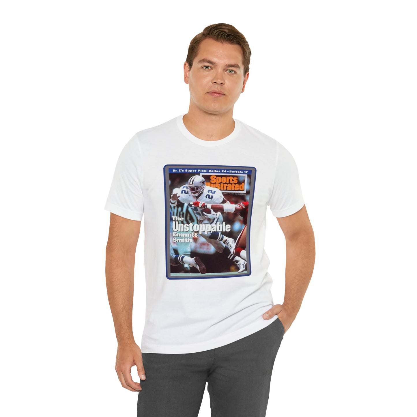 90s Throwback Dallas Cowboys Emmitt Smith v3 Sports Illustrated Magazine Unisex Jersey Short Sleeve Tee
