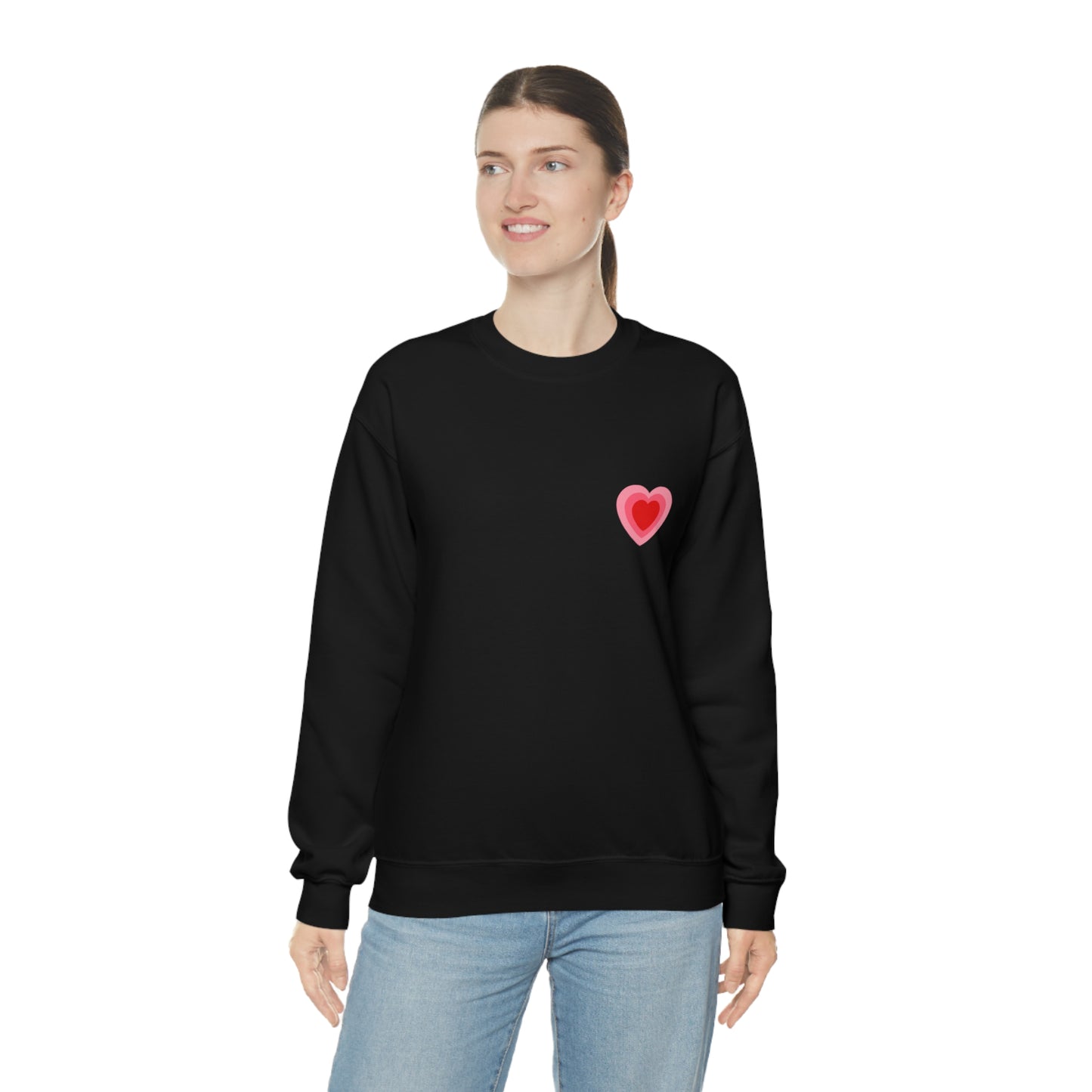 Heart Thick Thighs Love Vibes Valentines Day Unisex Heavy Blend Crewneck Sweatshirt Front/Back Print