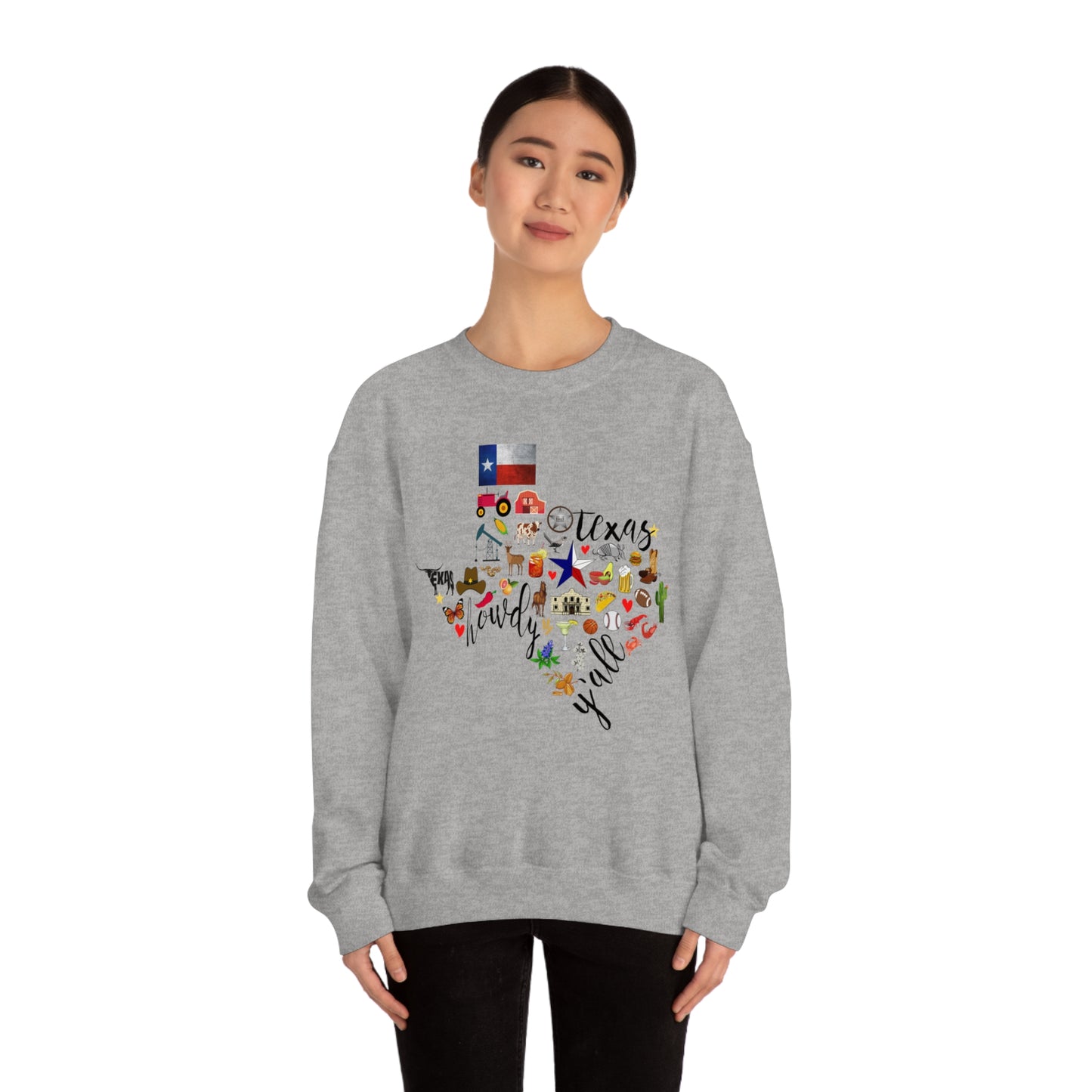 Texas Love Unisex Heavy Blend Crewneck Sweatshirt