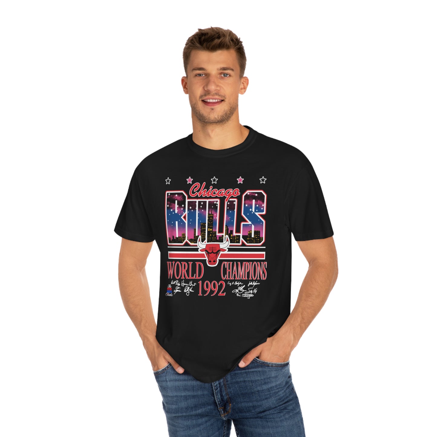 Throwback Chicago Bulls Basketball Unisex Garment-Dyed T-shirt