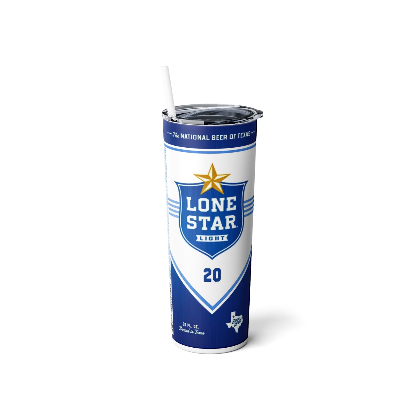 Beer Inspired Skinny Steel Tumbler with Straw, 20oz