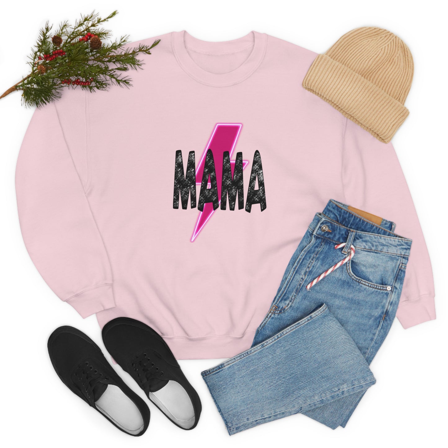 Mama Mommy & Me Matching Set Unisex DryBlend® Crewneck Sweatshirt