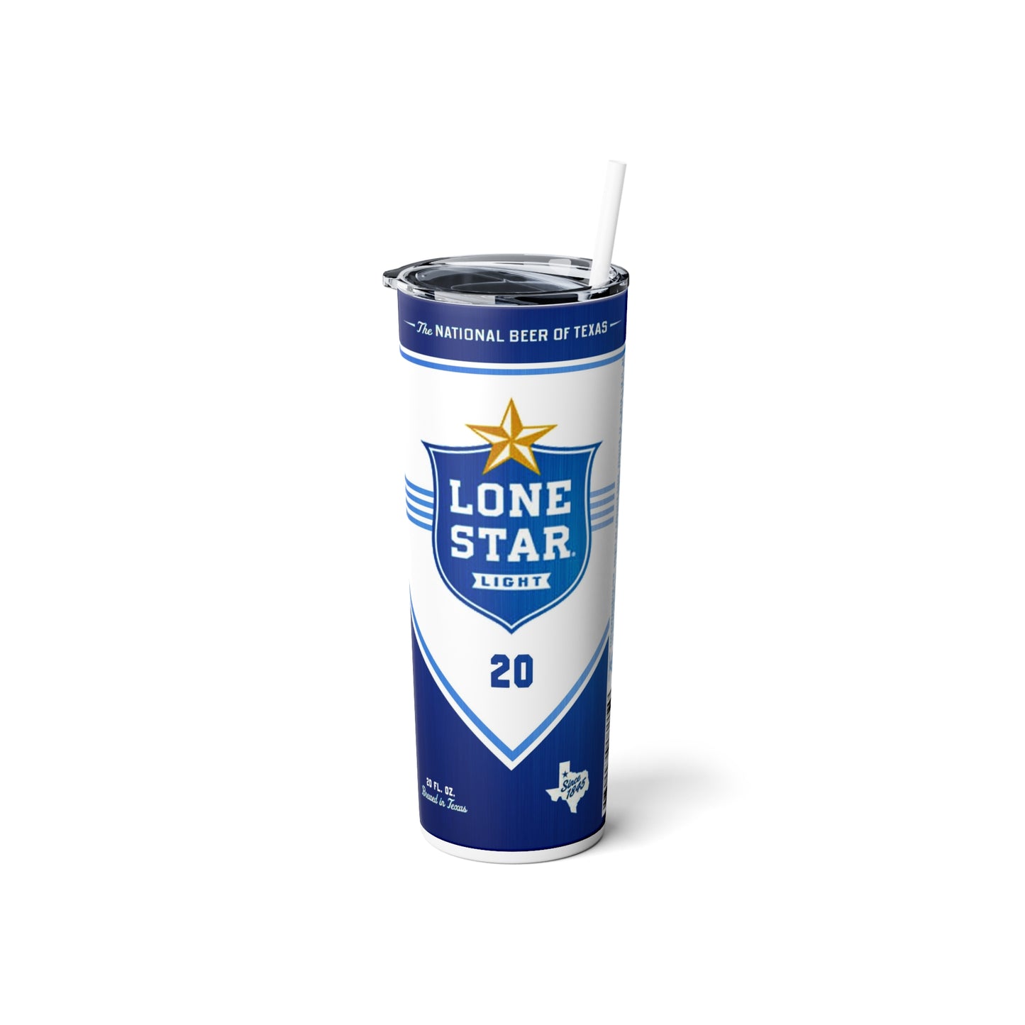 Beer Inspired Skinny Steel Tumbler with Straw, 20oz