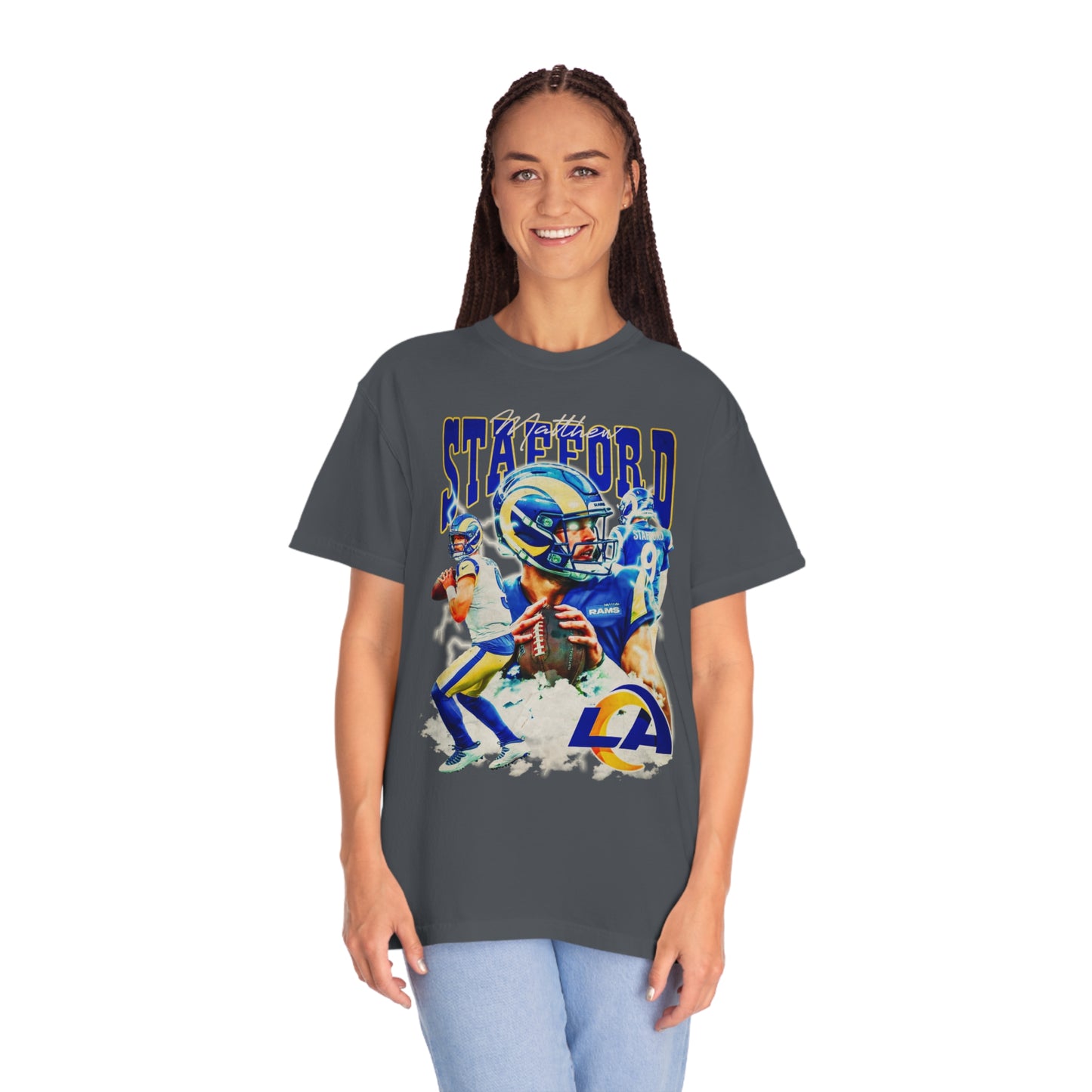 Stafford Rams Football Unisex Garment-Dyed T-shirt