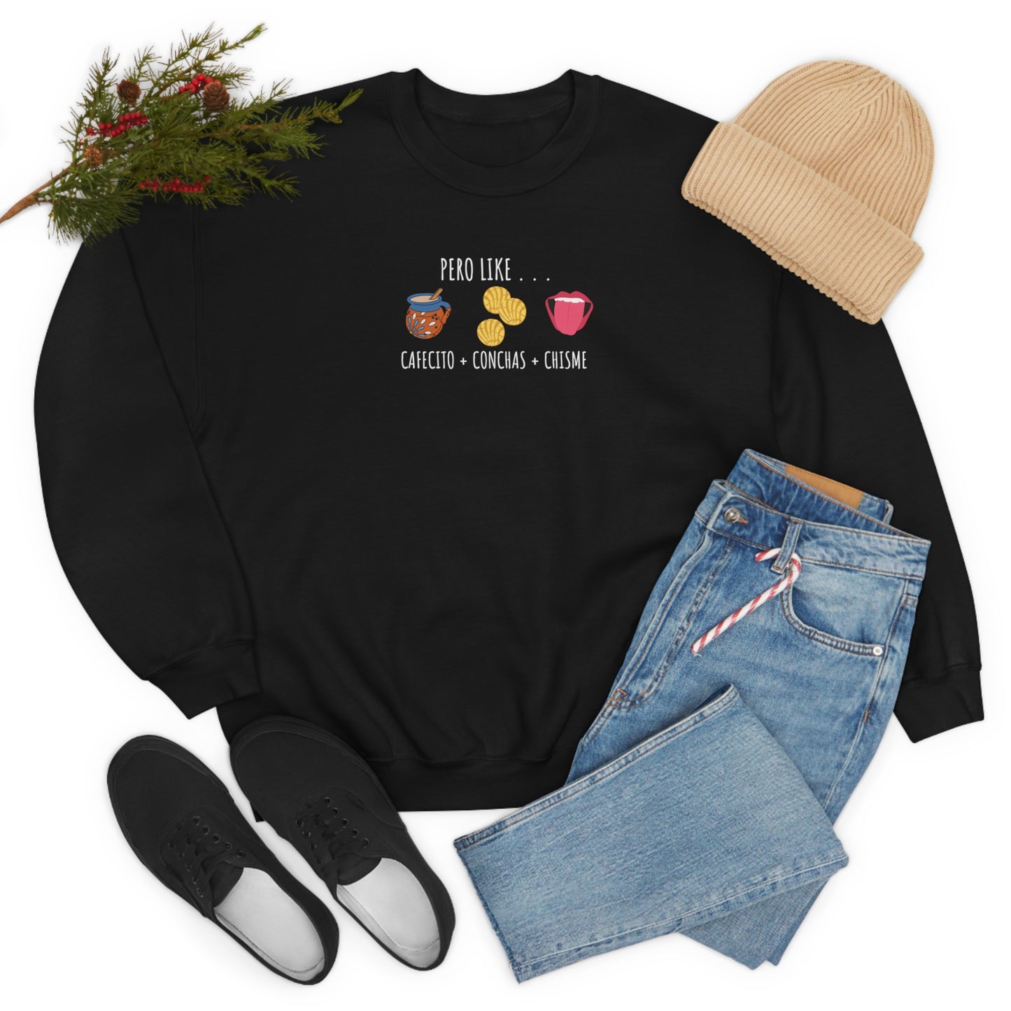 Cafecito Conchas Chisme Unisex Heavy Blend Crewneck Sweatshirt