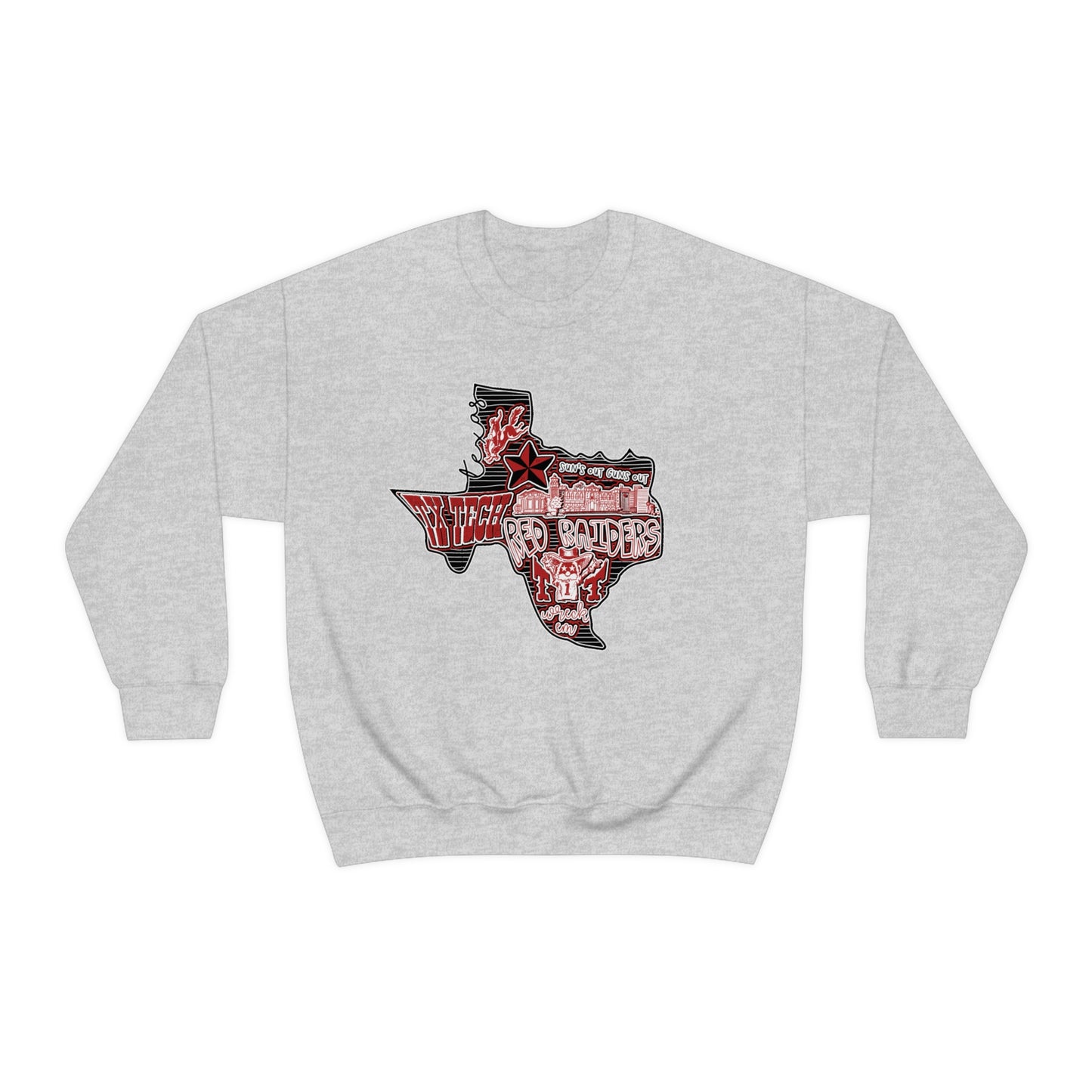 Texas Tech Lubbock Football Unisex Heavy Blend Crewneck Sweatshirt