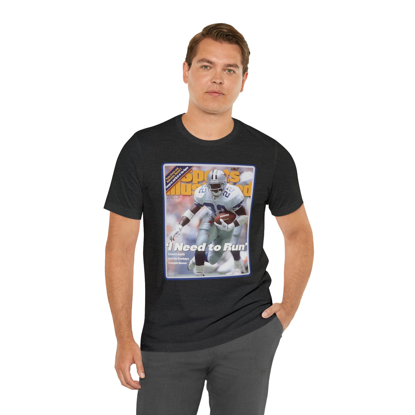 90s Throwback Dallas Cowboys Emmitt Smith v2 Sports Illustrated Magazine Unisex Jersey Short Sleeve Tee