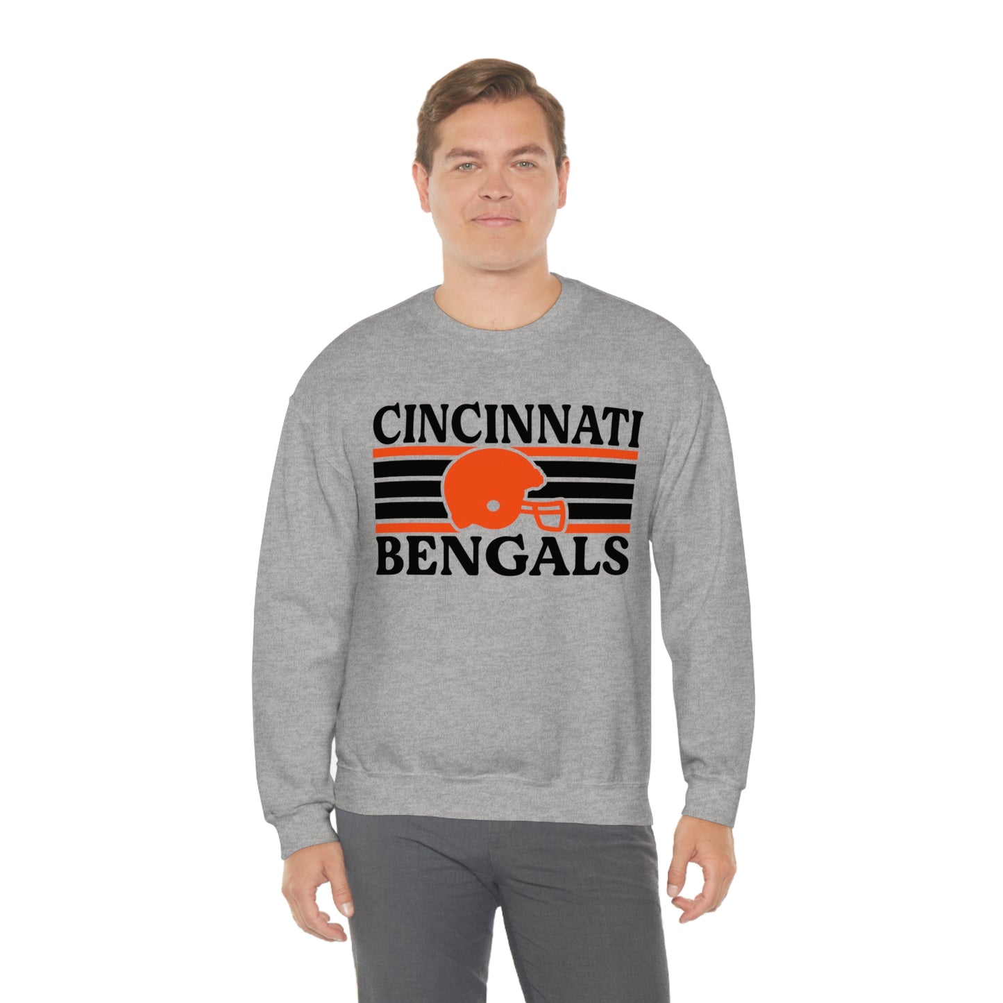 Retro Style Cincinnati Football Unisex Heavy Blend Crewneck Sweatshirt