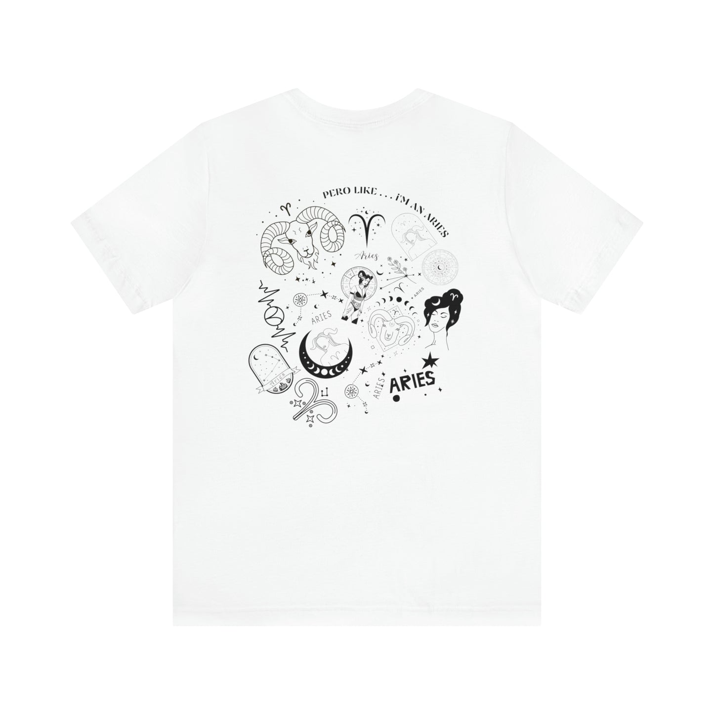 Zodiac Aries - Astrology Unisex Jersey Short Sleeve Tee Front/Back Print