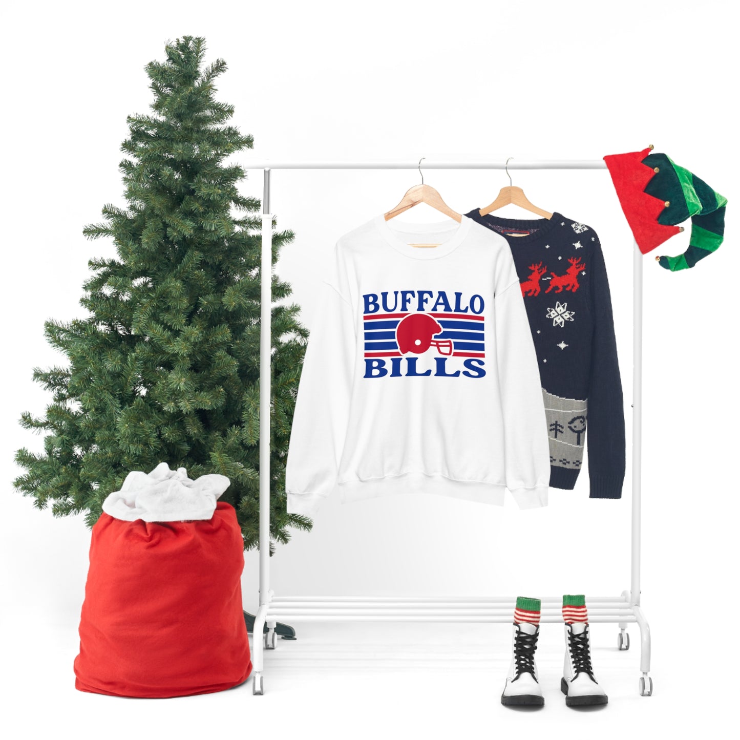 Retro Style Buffalo Football Unisex Heavy Blend Crewneck Sweatshirt