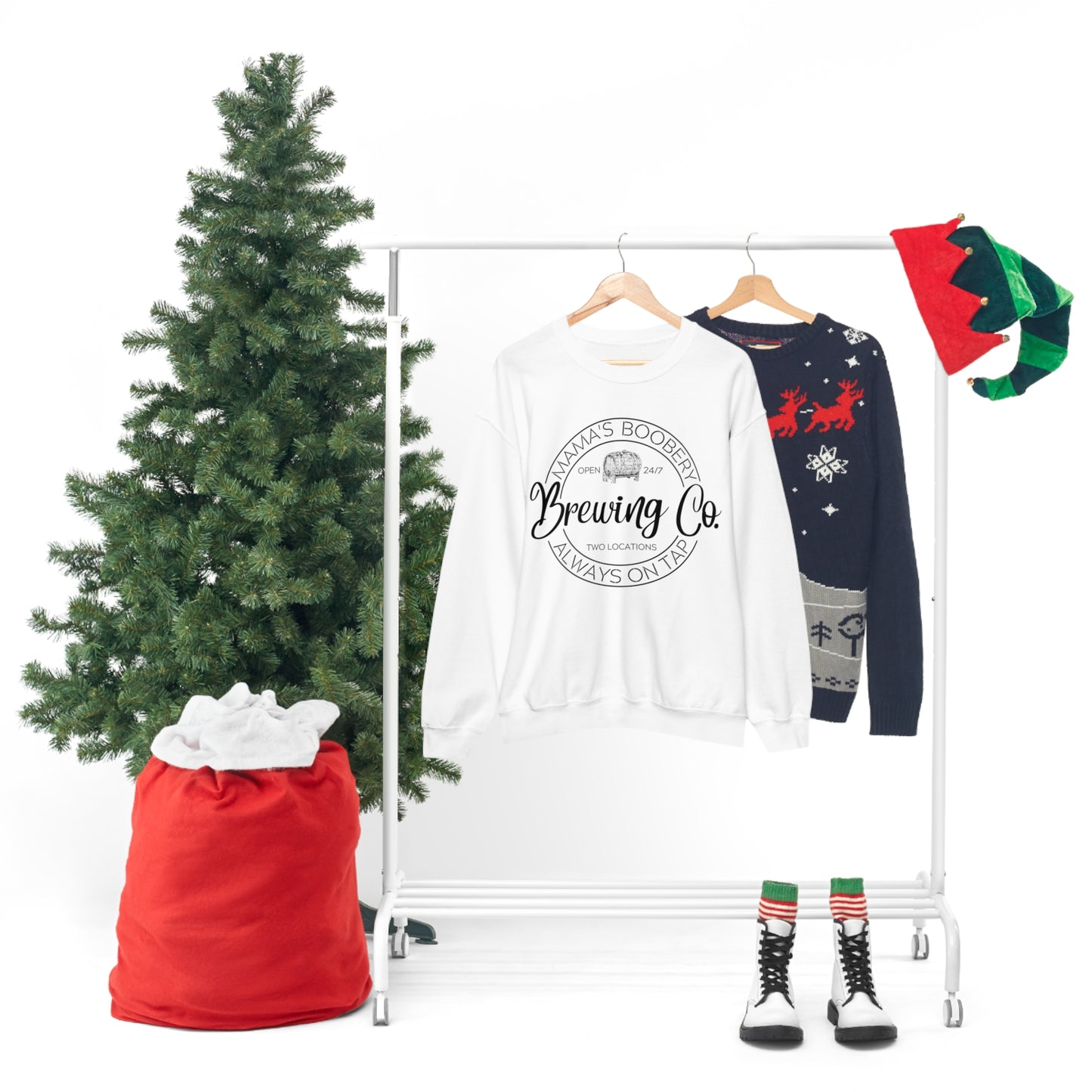 Moms Boobery Brewery Unisex DryBlend® Crewneck Sweatshirt