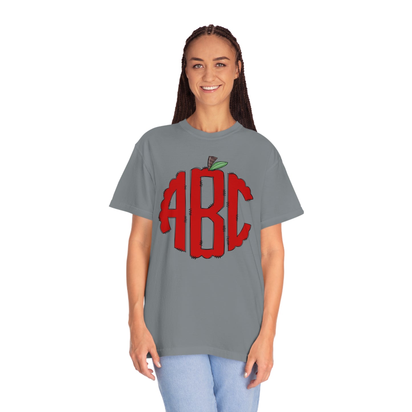 ABC Apple Teacher Unisex Garment-Dyed T-shirt