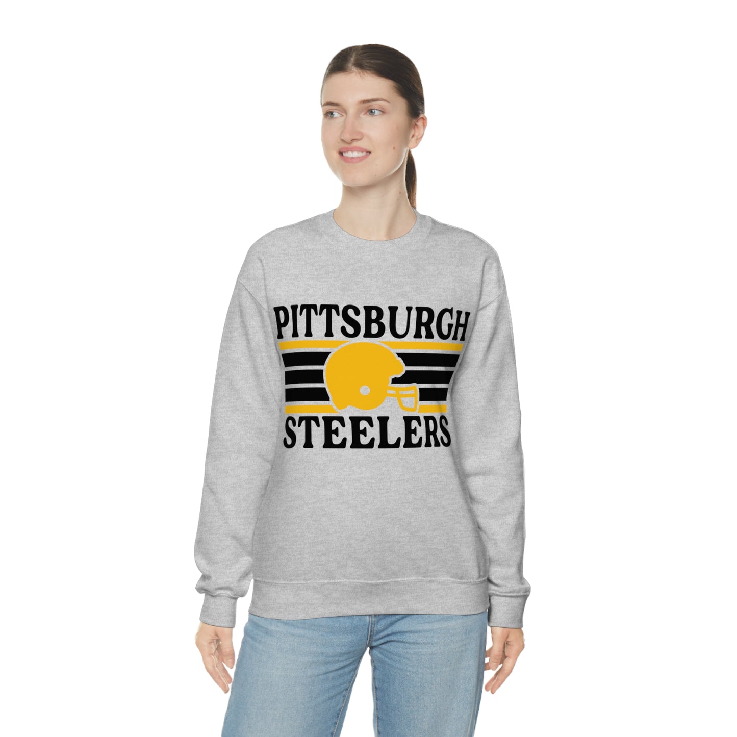 Retro Style Pittsburgh Football Unisex Heavy Blend Crewneck Sweatshirt