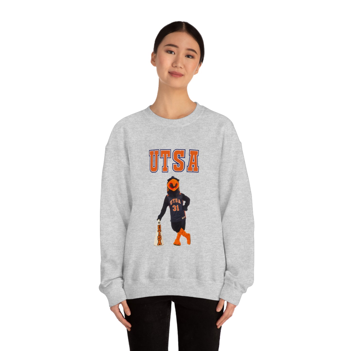 UTSA Mascot Roadrunner San Antonio Texas Unisex Heavy Blend Crewneck Sweatshirt