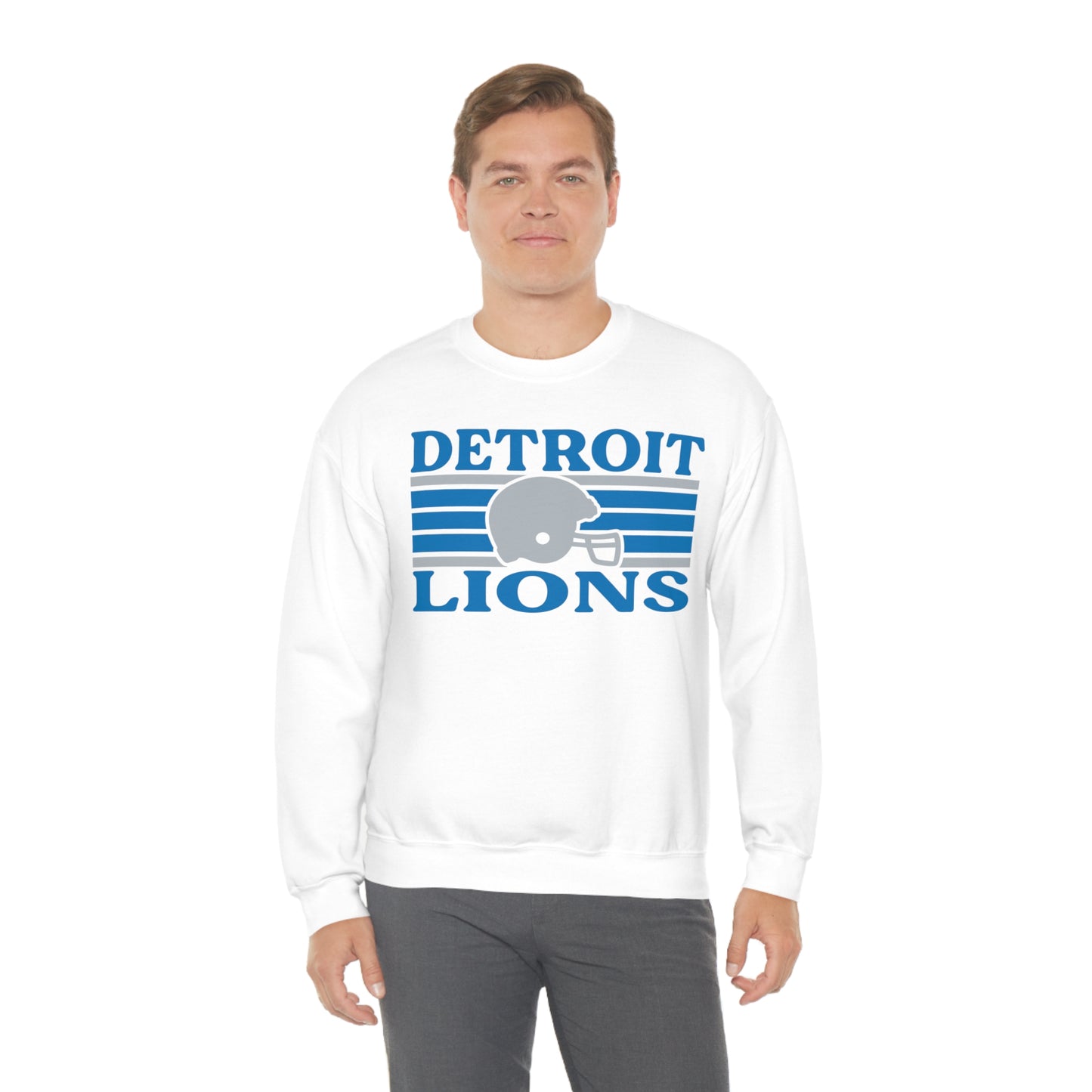 Retro Style Detroit Football Unisex Heavy Blend Crewneck Sweatshirt