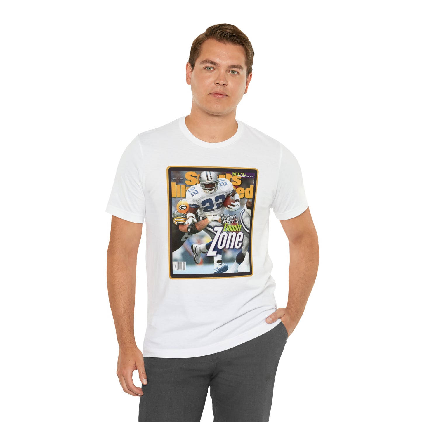 90s Throwback Dallas Cowboys Emmitt Smith Sports Illustrated Magazine Unisex Jersey Short Sleeve Tee