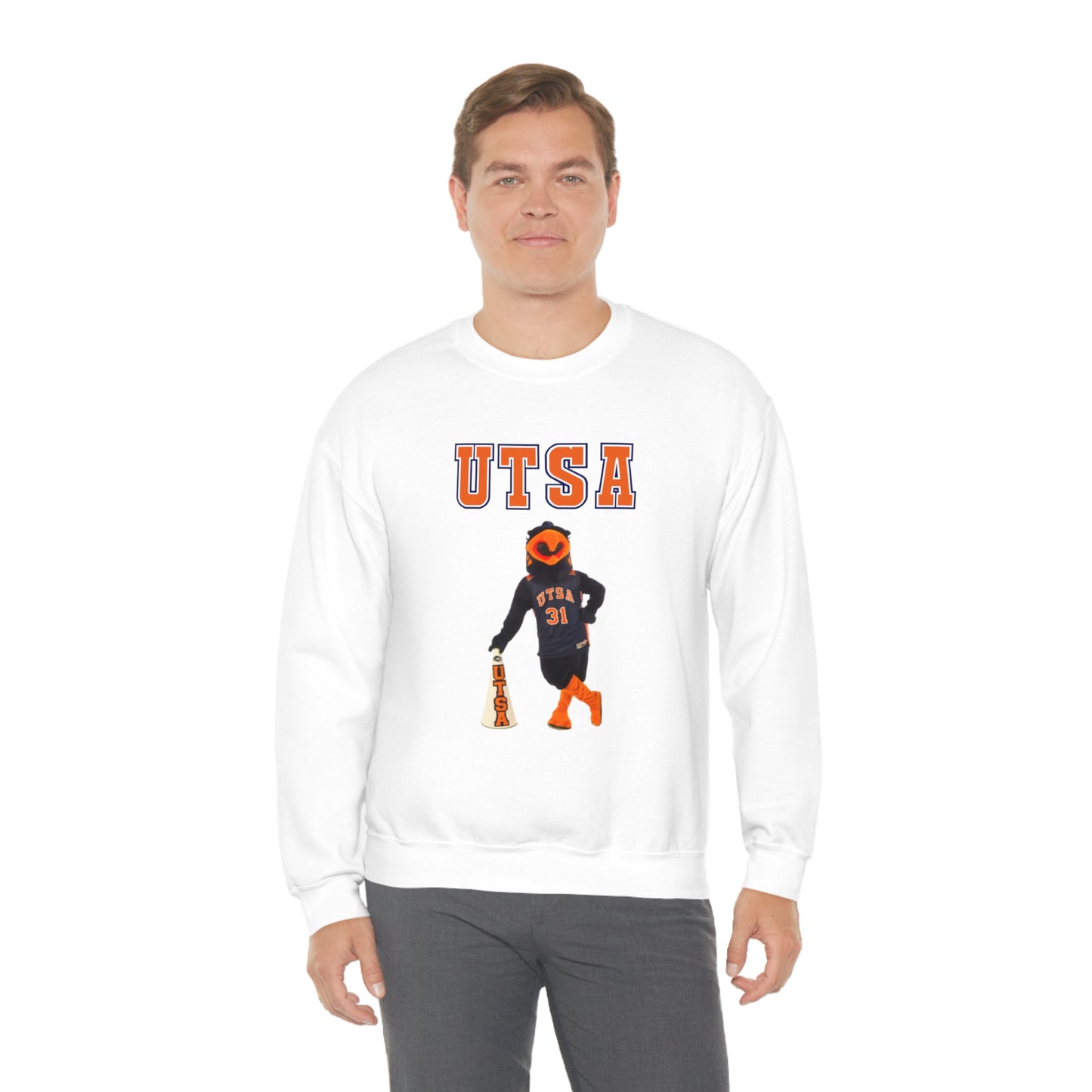 UTSA Mascot Roadrunner San Antonio Texas Unisex Heavy Blend Crewneck Sweatshirt
