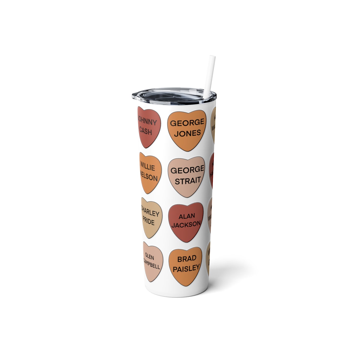 Classic Country Singers Steel Tumbler with Straw, 20oz