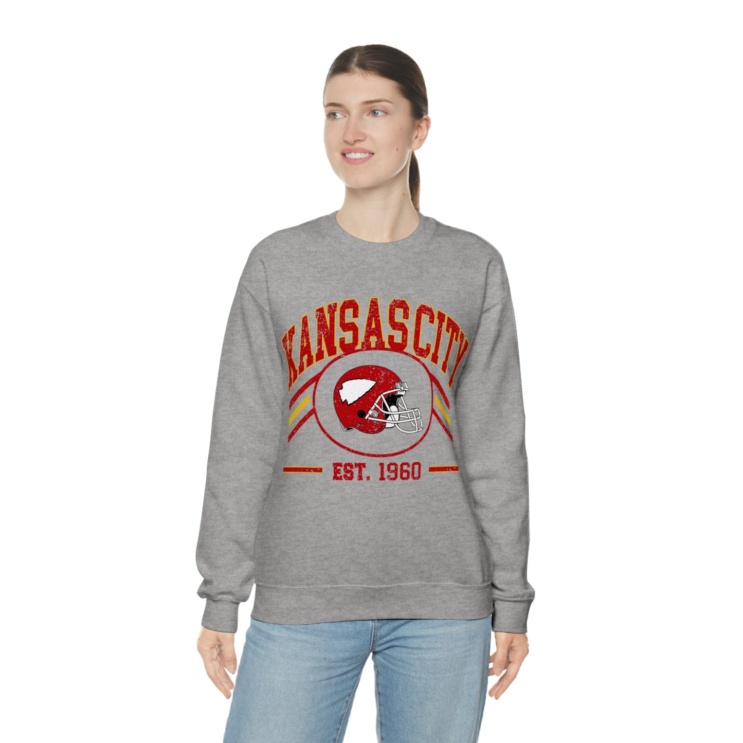 Kansas City Football Unisex Heavy Blend Crewneck Sweatshirt