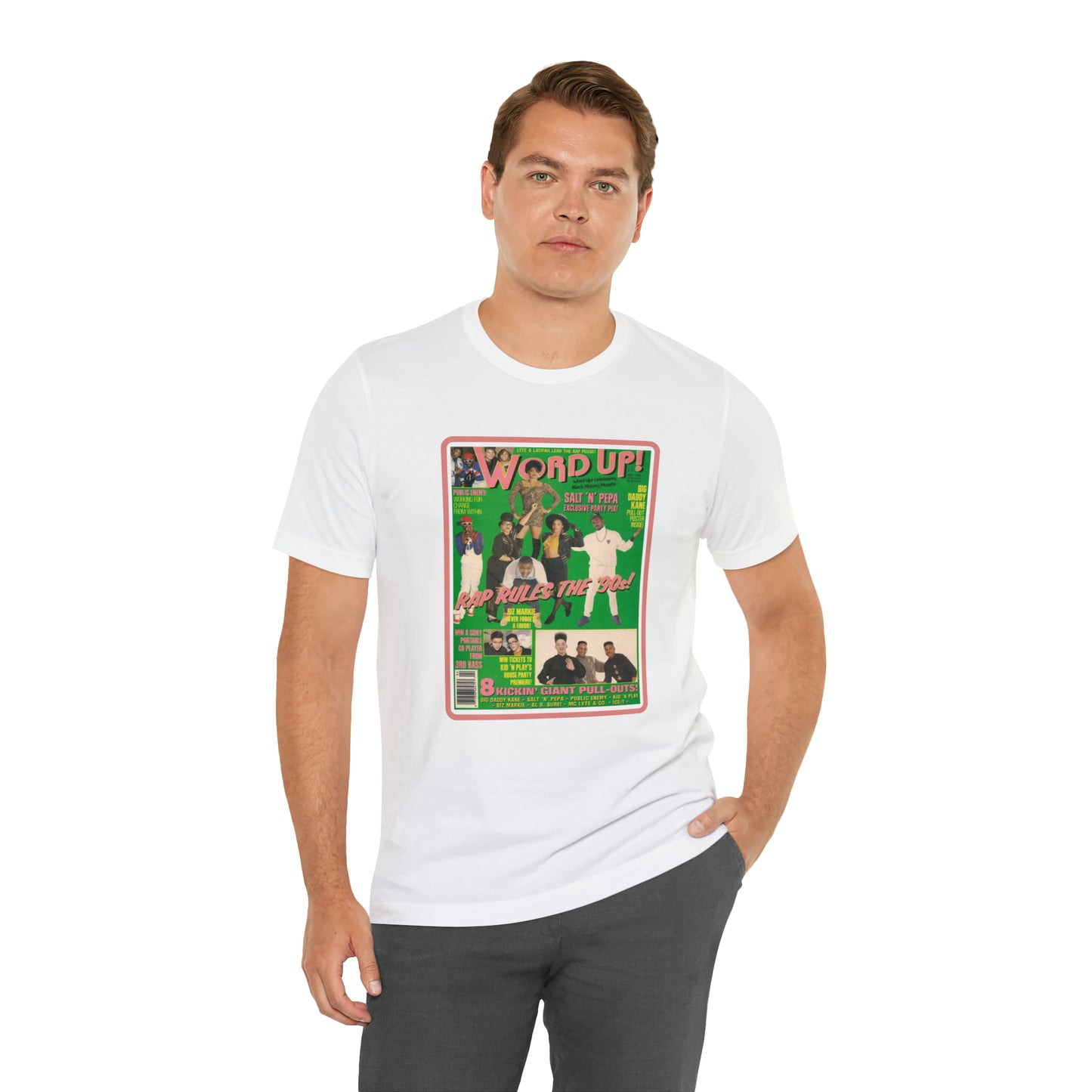 90s Throwback Word Up Magazine Unisex Jersey Short Sleeve Tee