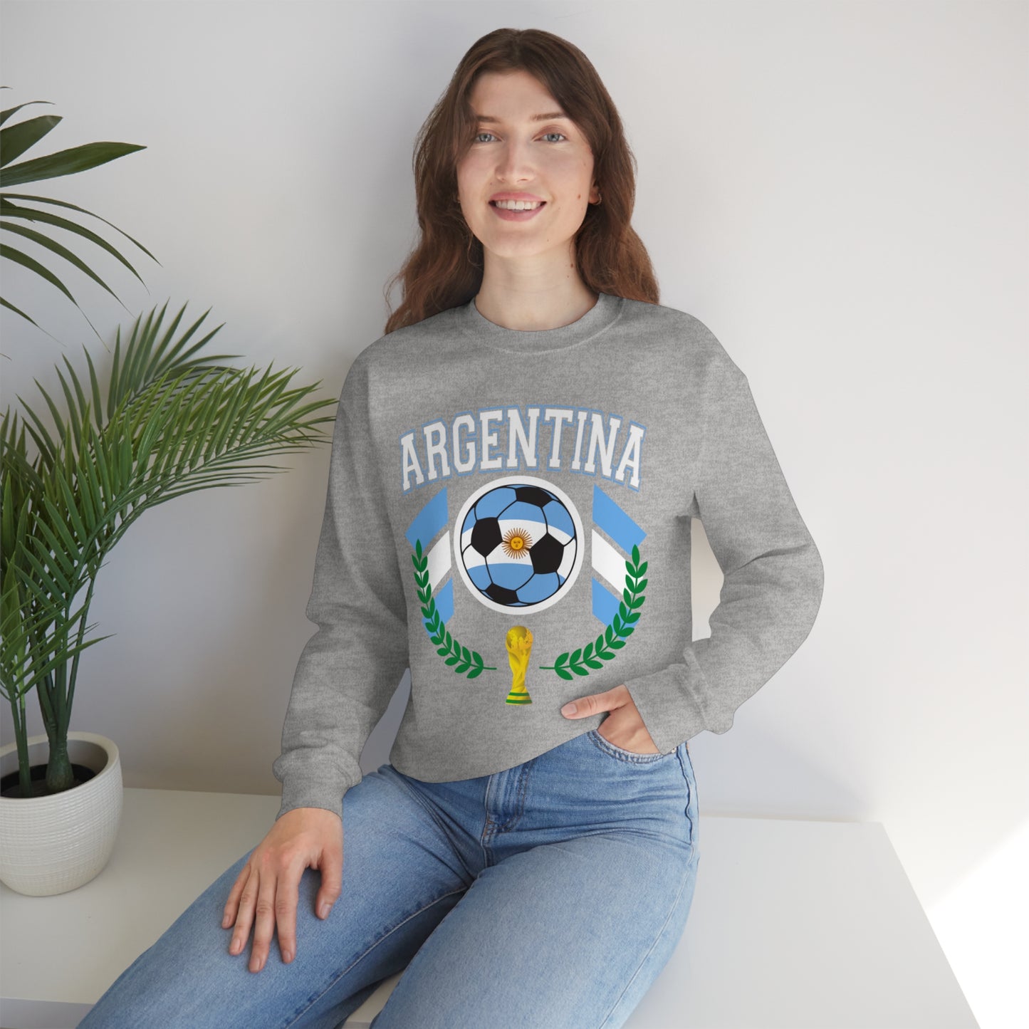 Argentina World Cup Soccer Unisex Heavy Blend Crewneck Sweatshirt