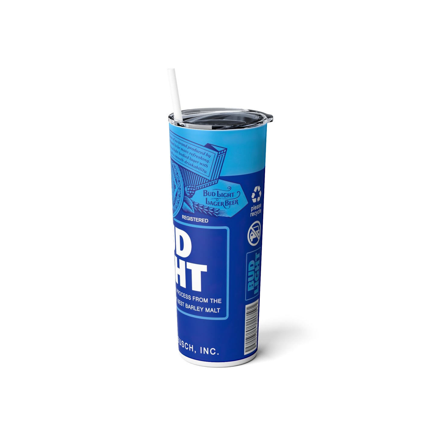 Beer Inspired Skinny Steel Tumbler with Straw, 20oz