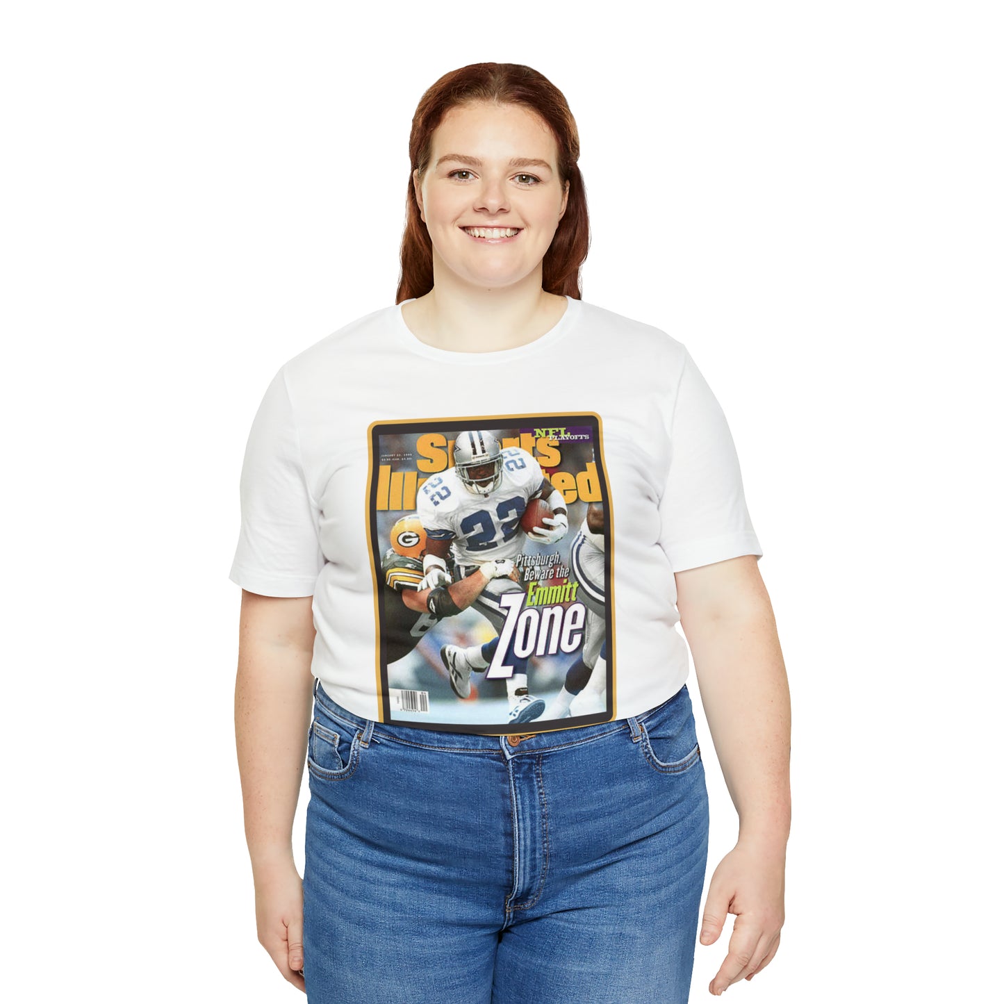 90s Throwback Dallas Cowboys Emmitt Smith Sports Illustrated Magazine Unisex Jersey Short Sleeve Tee