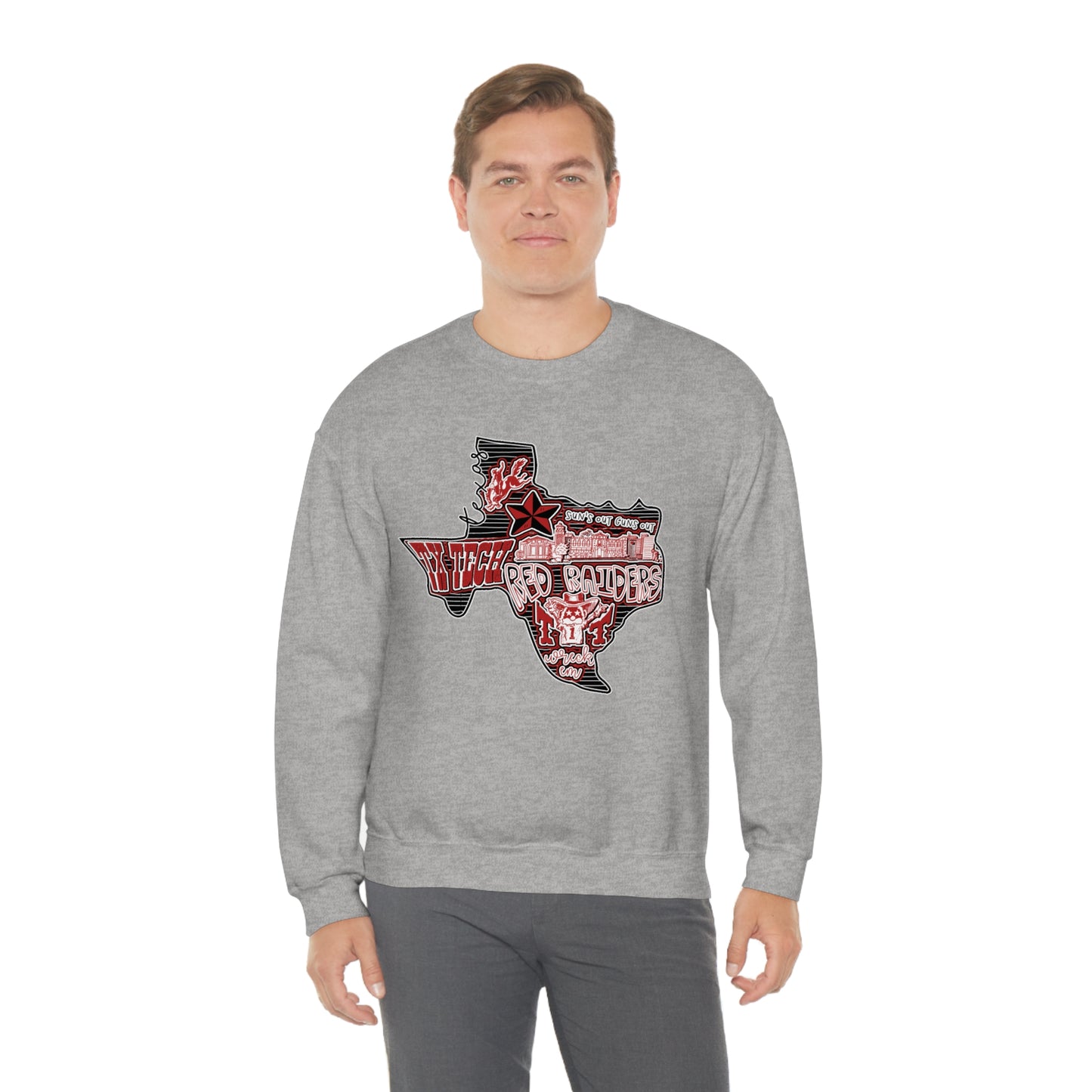 Texas Tech Lubbock Football Unisex Heavy Blend Crewneck Sweatshirt