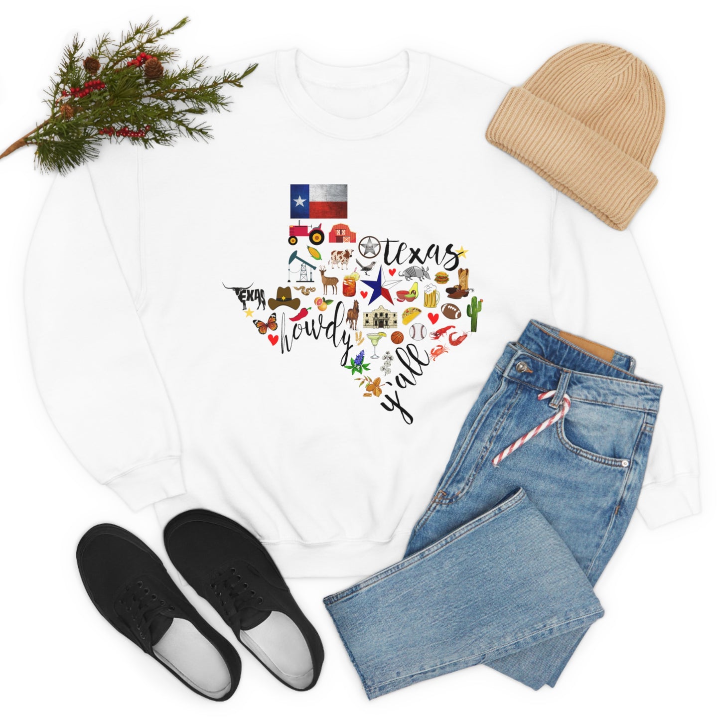 Texas Love Unisex Heavy Blend Crewneck Sweatshirt
