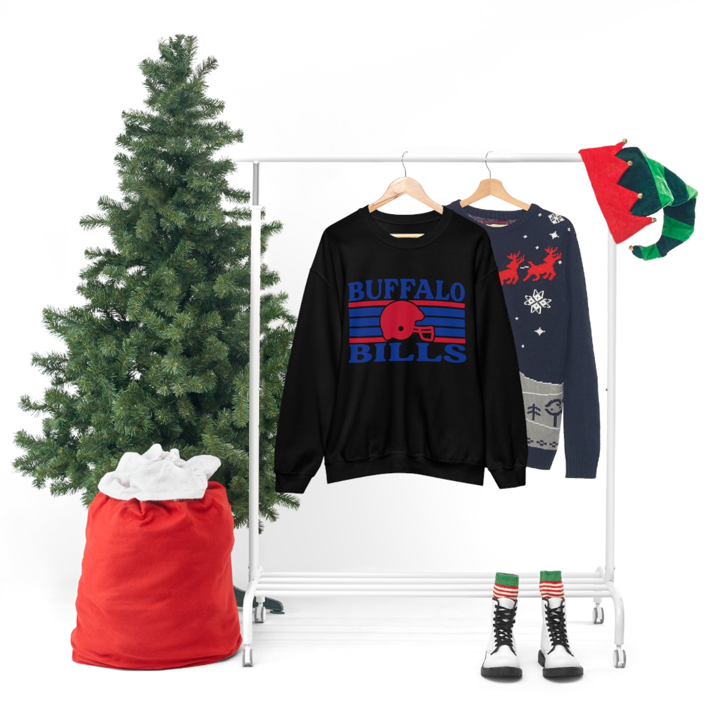 Retro Style Buffalo Football Unisex Heavy Blend Crewneck Sweatshirt