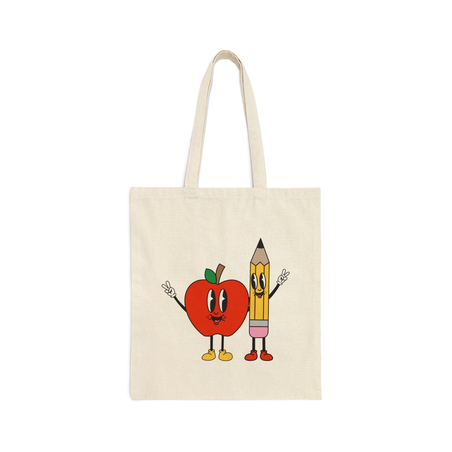 Apple Pencil Teacher Canvas Tote Bag
