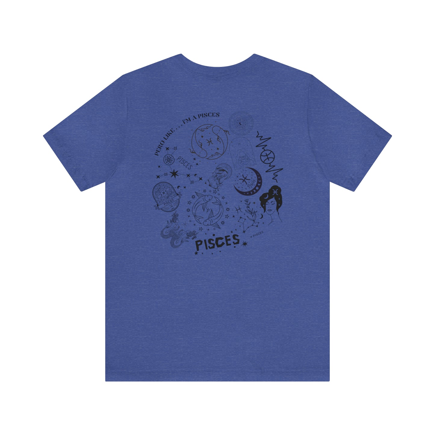 Zodiac Pisces - Astrology Unisex Jersey Short Sleeve Tee Front/Back Print