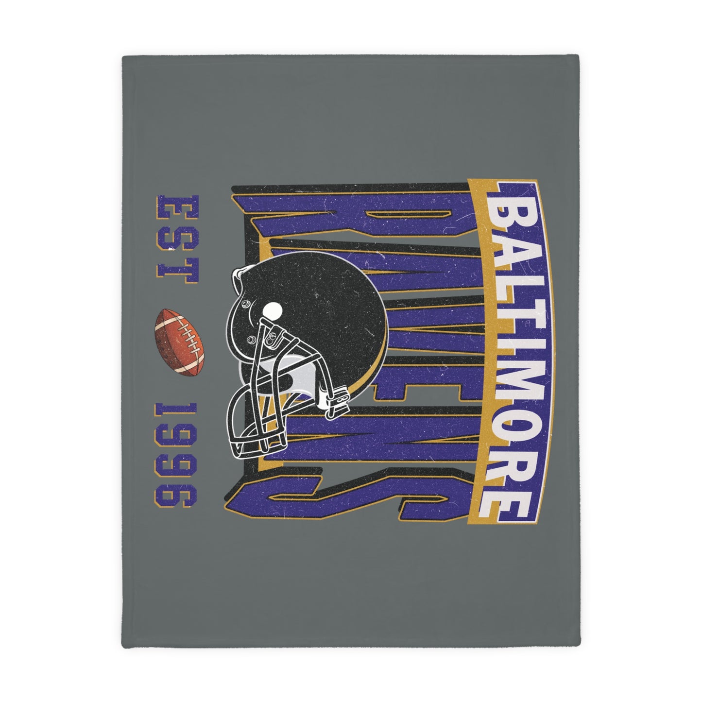 Baltimore Football Velveteen Minky Throw Blanket