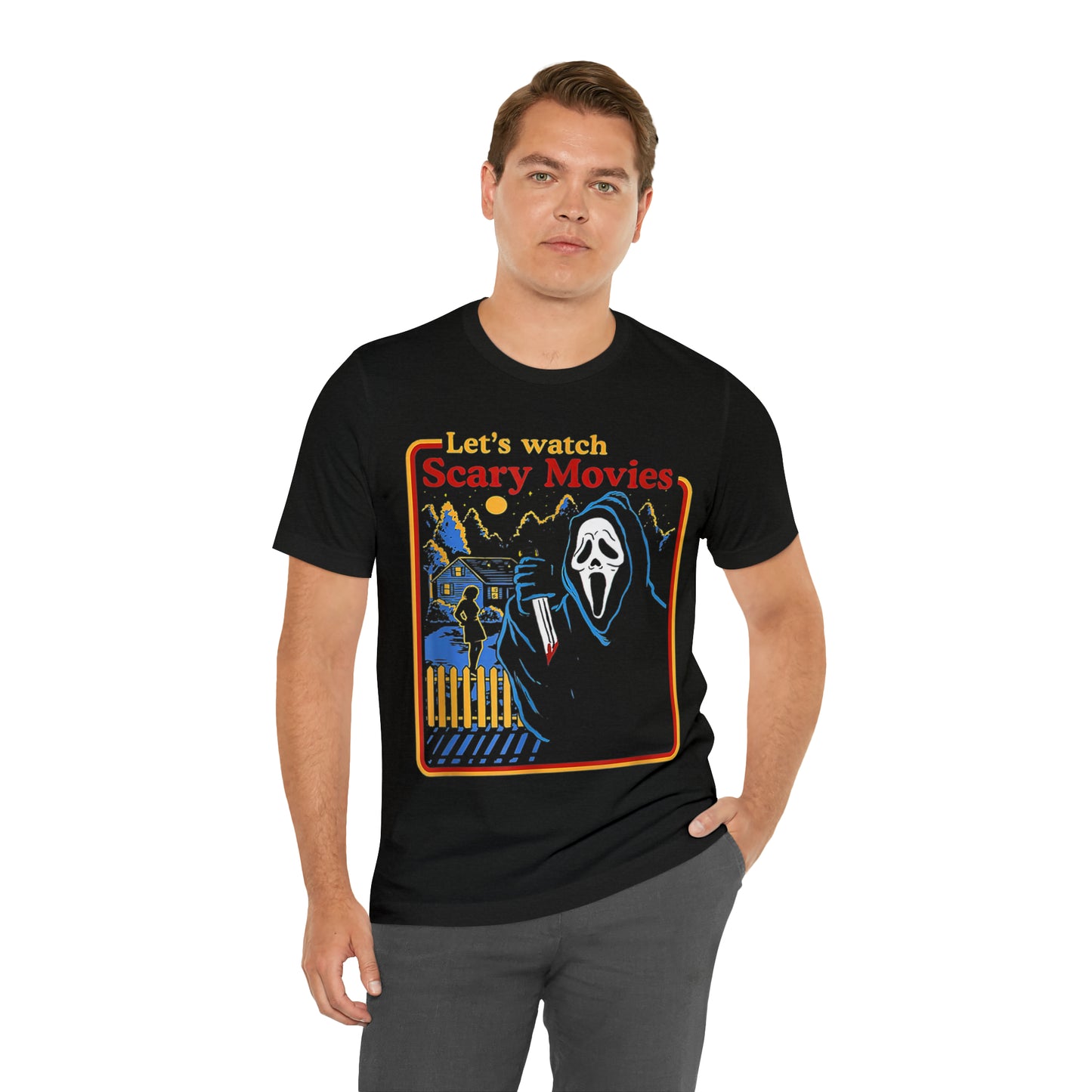 Scream Let's Watch Scary Movies | Unisex Jersey Short Sleeve Tee