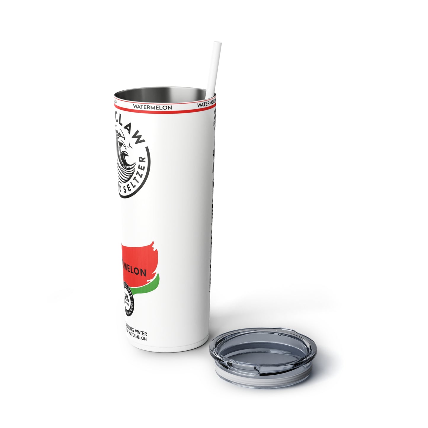 Seltzer Inspired Skinny Steel Tumbler with Straw, 20oz