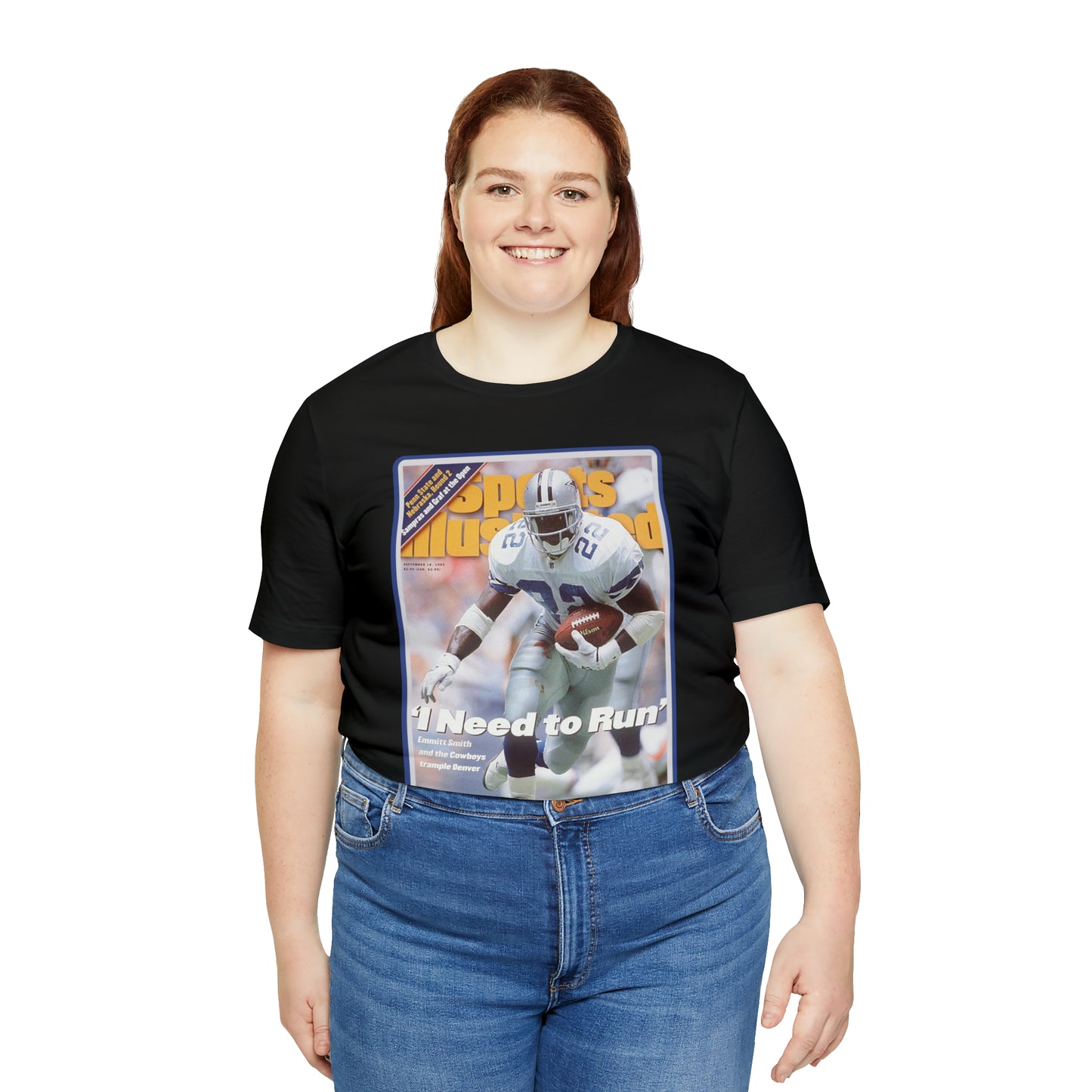 90s Throwback Dallas Cowboys Emmitt Smith v2 Sports Illustrated Magazine Unisex Jersey Short Sleeve Tee