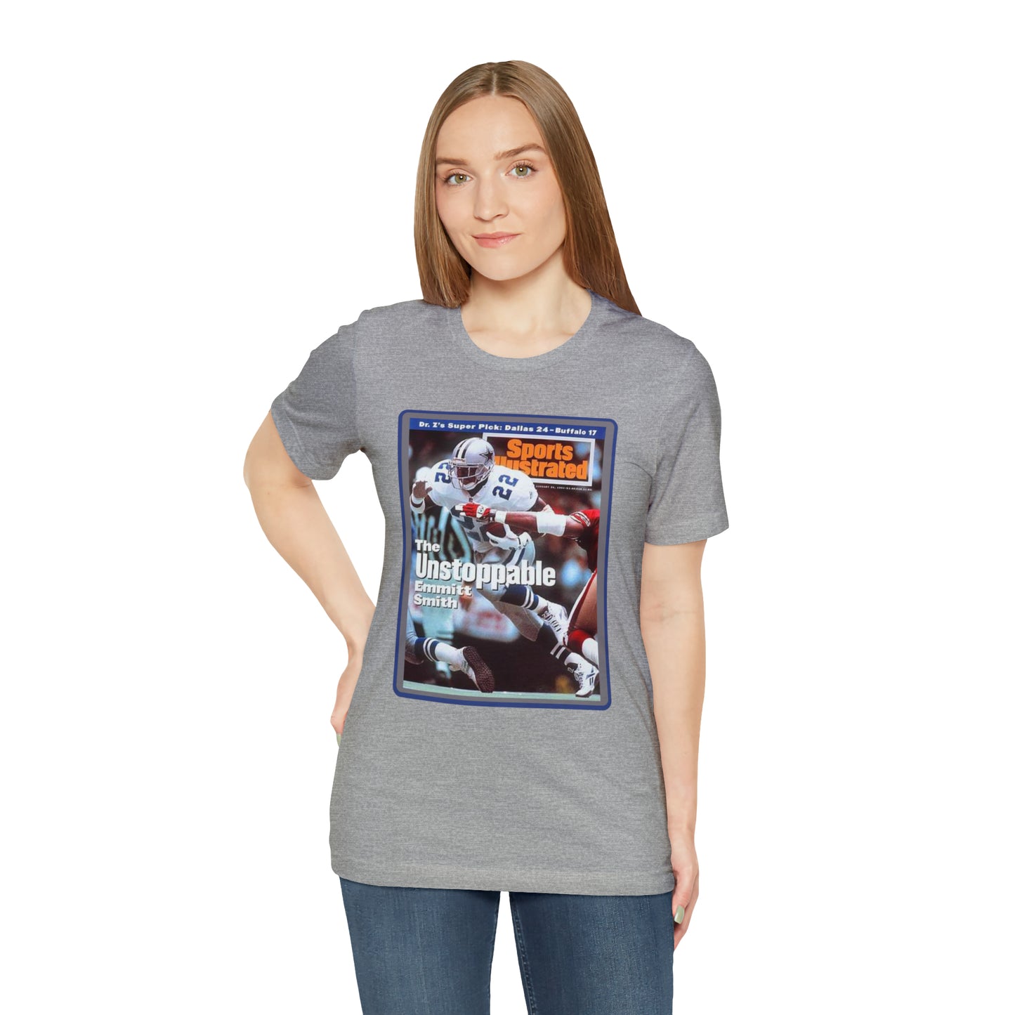90s Throwback Dallas Cowboys Emmitt Smith v3 Sports Illustrated Magazine Unisex Jersey Short Sleeve Tee