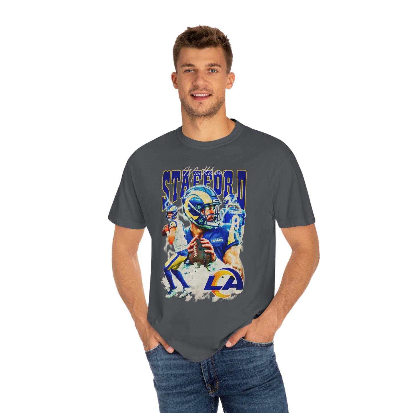 Stafford Rams Football Unisex Garment-Dyed T-shirt
