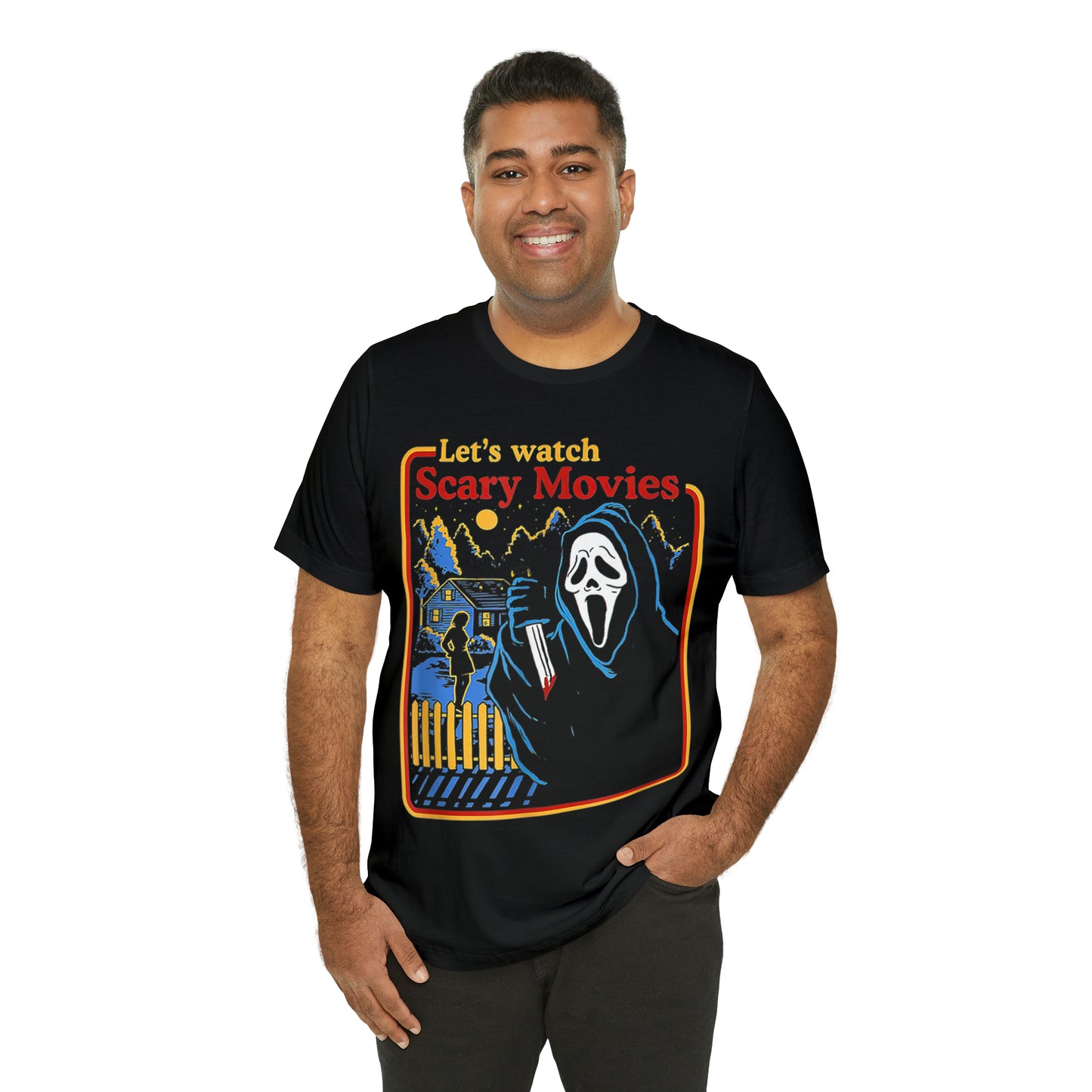 Scream Let's Watch Scary Movies | Unisex Jersey Short Sleeve Tee