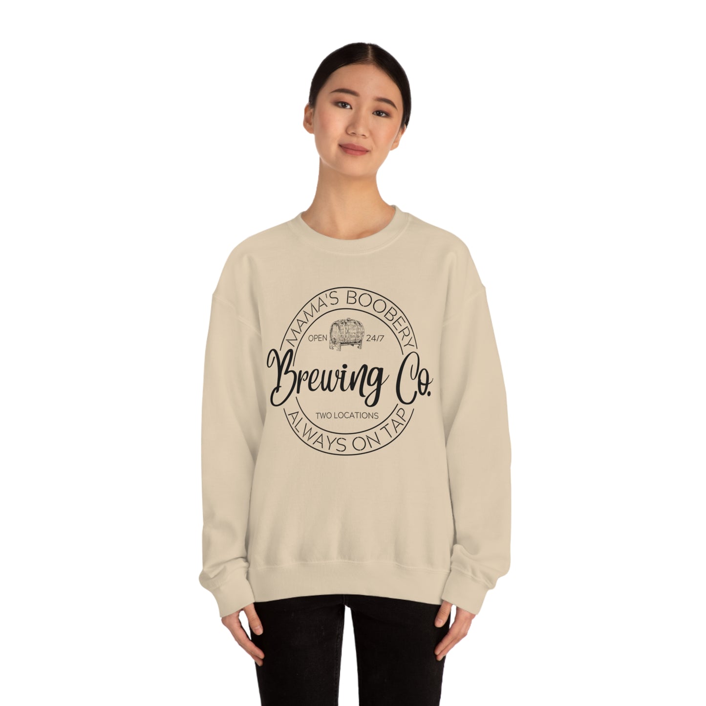Moms Boobery Brewery Unisex DryBlend® Crewneck Sweatshirt