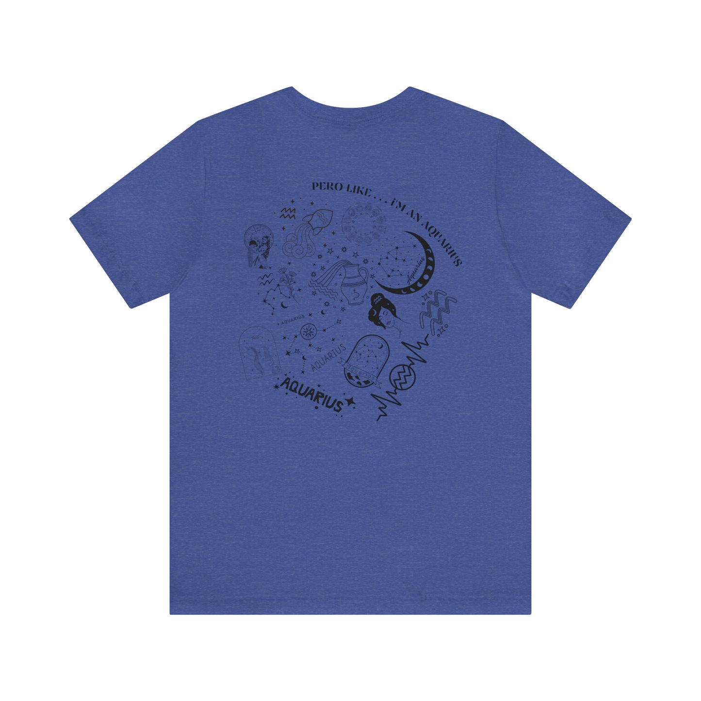 Zodiac Aquarius - Astrology Unisex Jersey Short Sleeve Tee Front/Back Print