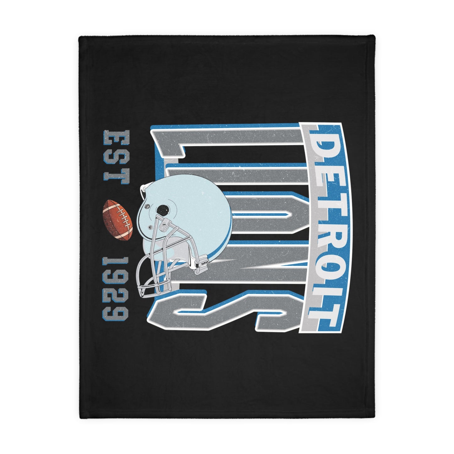 Detroit Football Velveteen Minky Throw Blanket