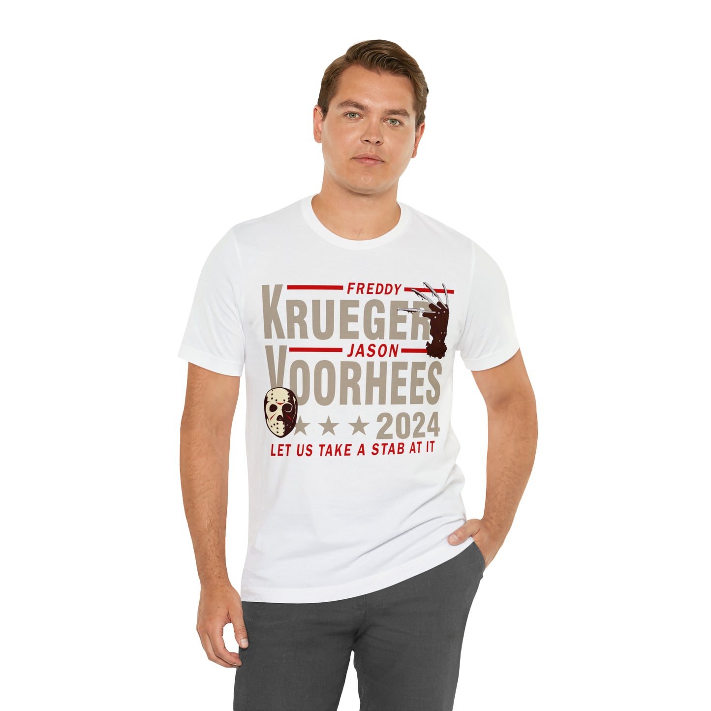 Freddy Krueger Jason Voorhees 2024 | Unisex Jersey Short Sleeve Tee