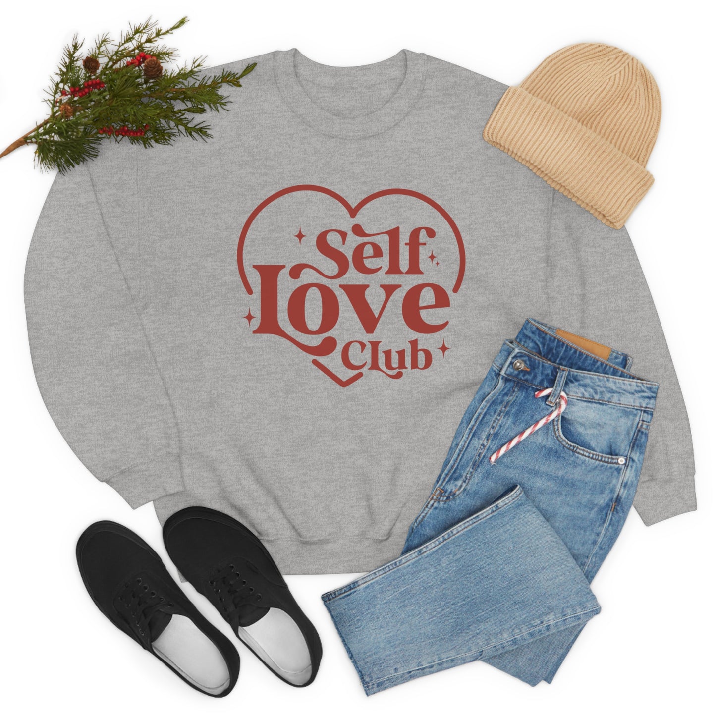 Self Love Club Valentines Day Unisex Heavy Blend Crewneck Sweatshirt
